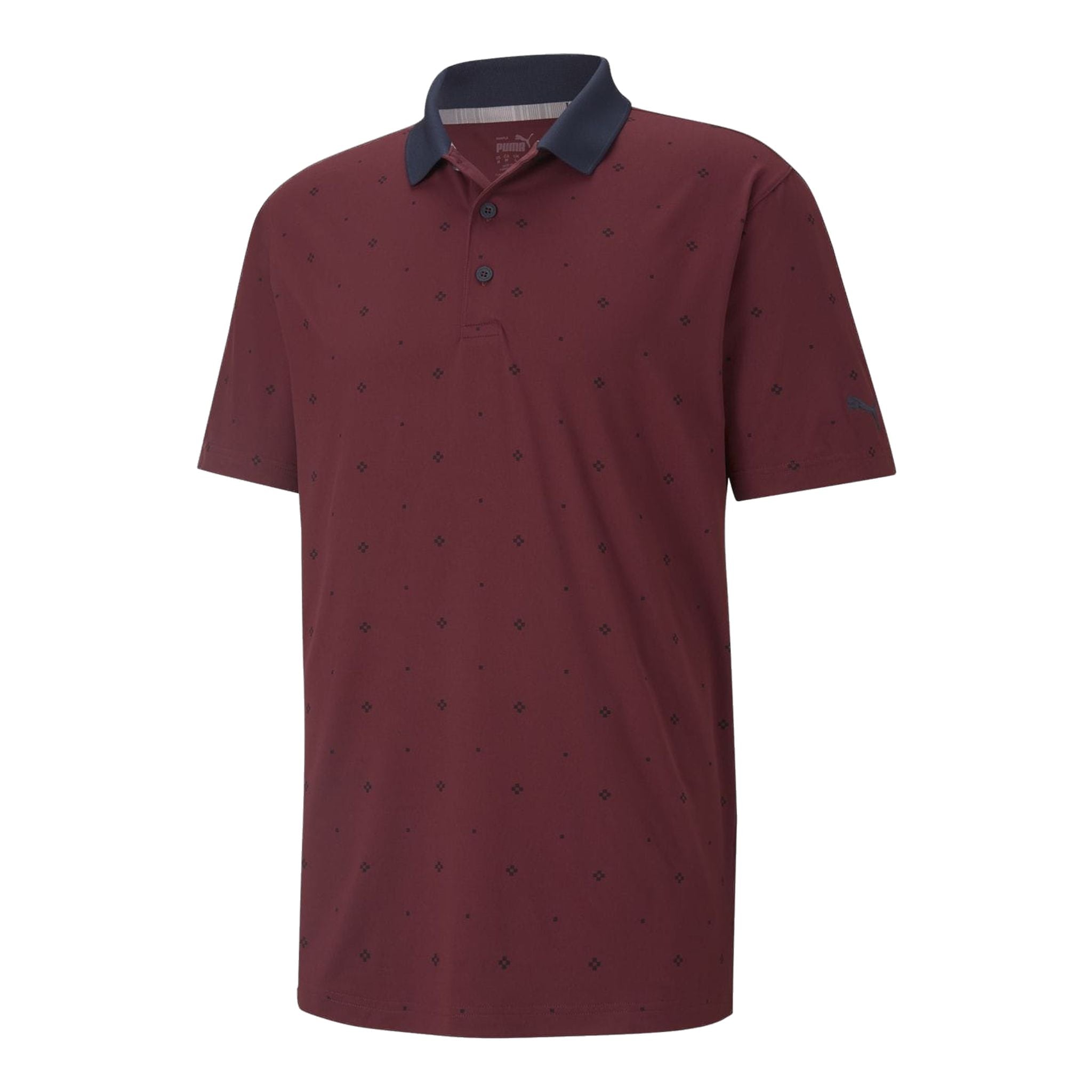 Puma M Cloudspun Gamma SS Polo Zinfandel/Navy Herren