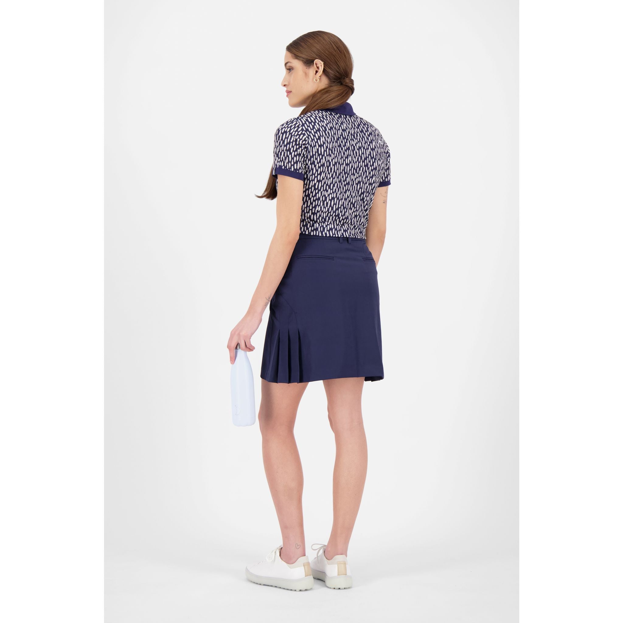 Kjus W Enya Printed SS Polo Atlanta Blau/Silber Fog Damen