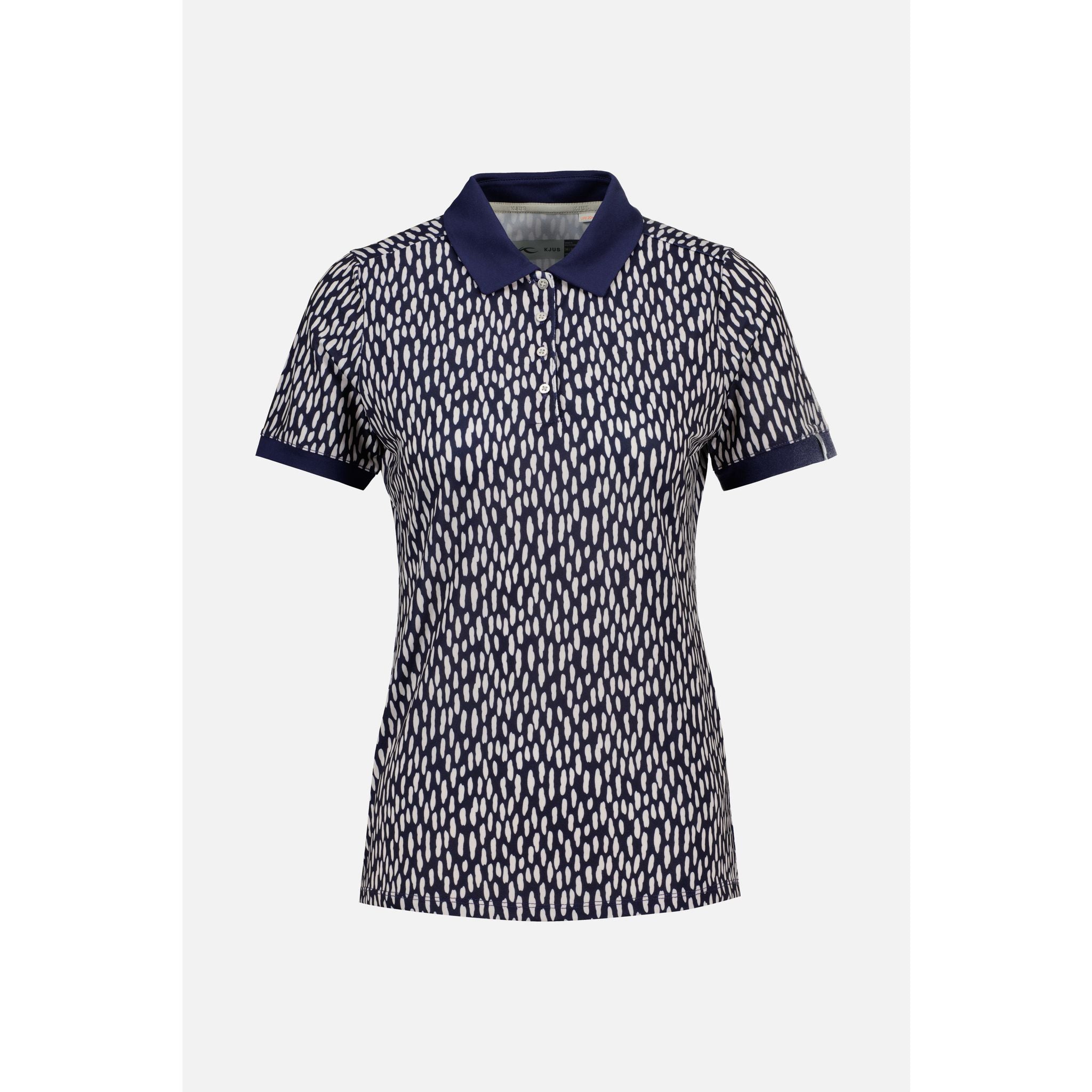 Kjus W Enya Printed SS Polo Atlanta Blau/Silber Fog Damen