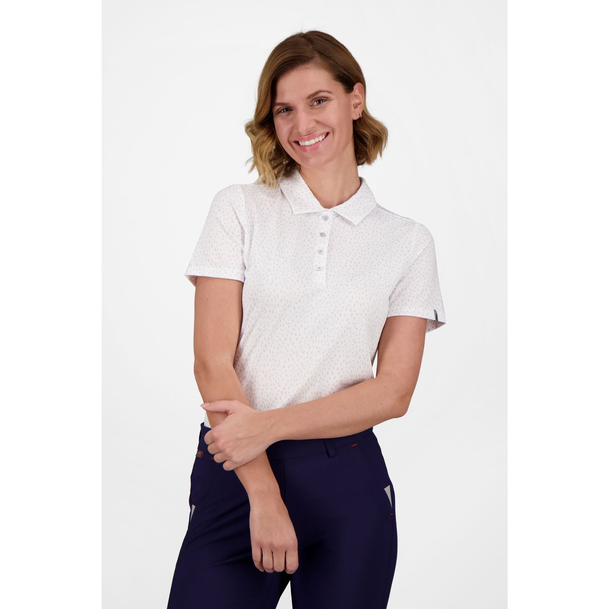 Kjus W Enya Printed Polo SS Weiß/Alloy Damen