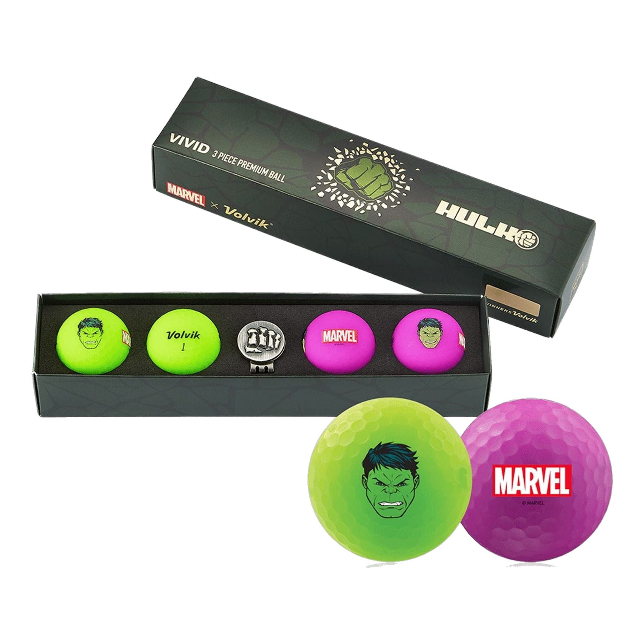 Volvik GB VOLVIK MARVEL HULK 2,0 4pcs + 1Ballmarker