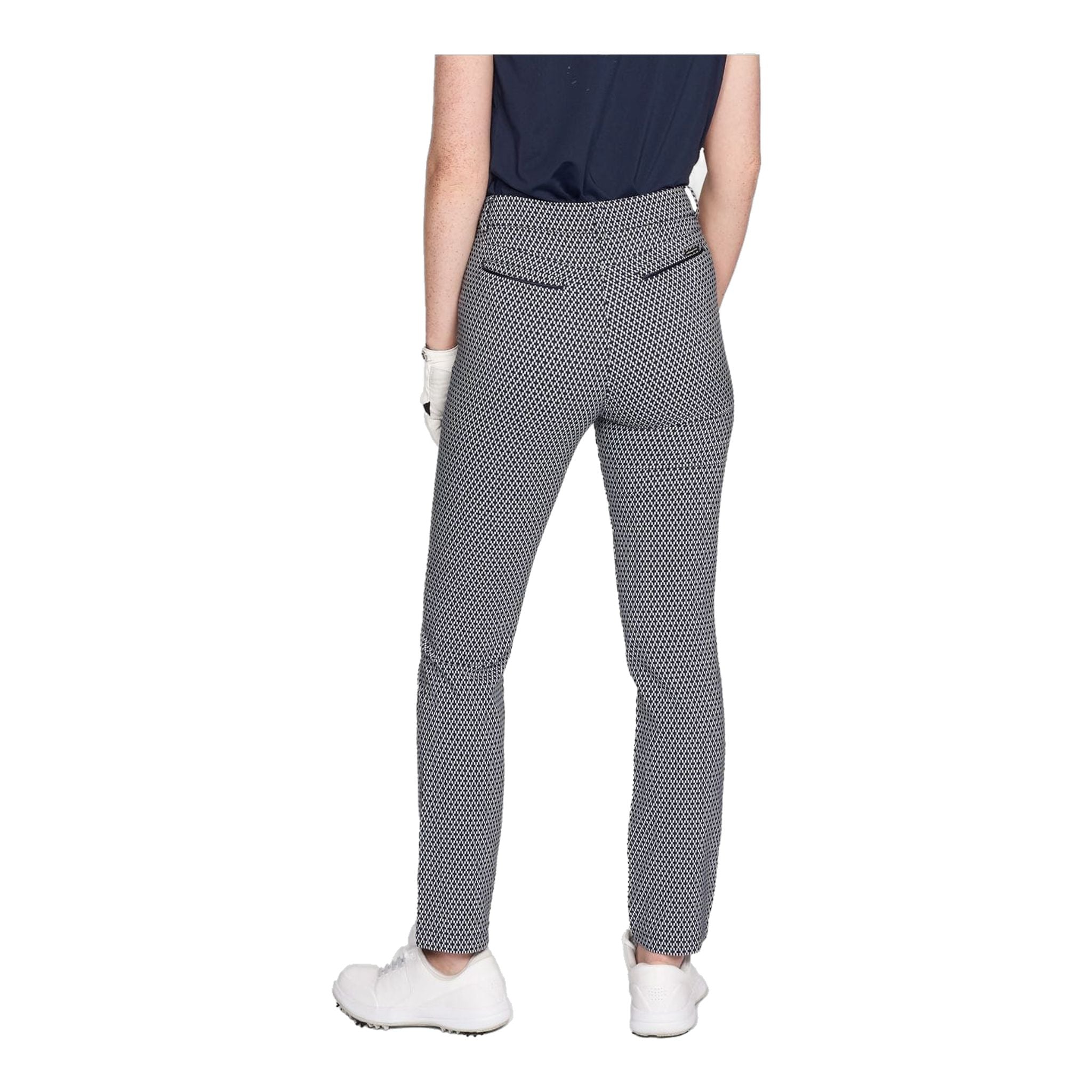 Röhnisch Smooth Golfhose Navyblau Fog Kariert Damen Damen