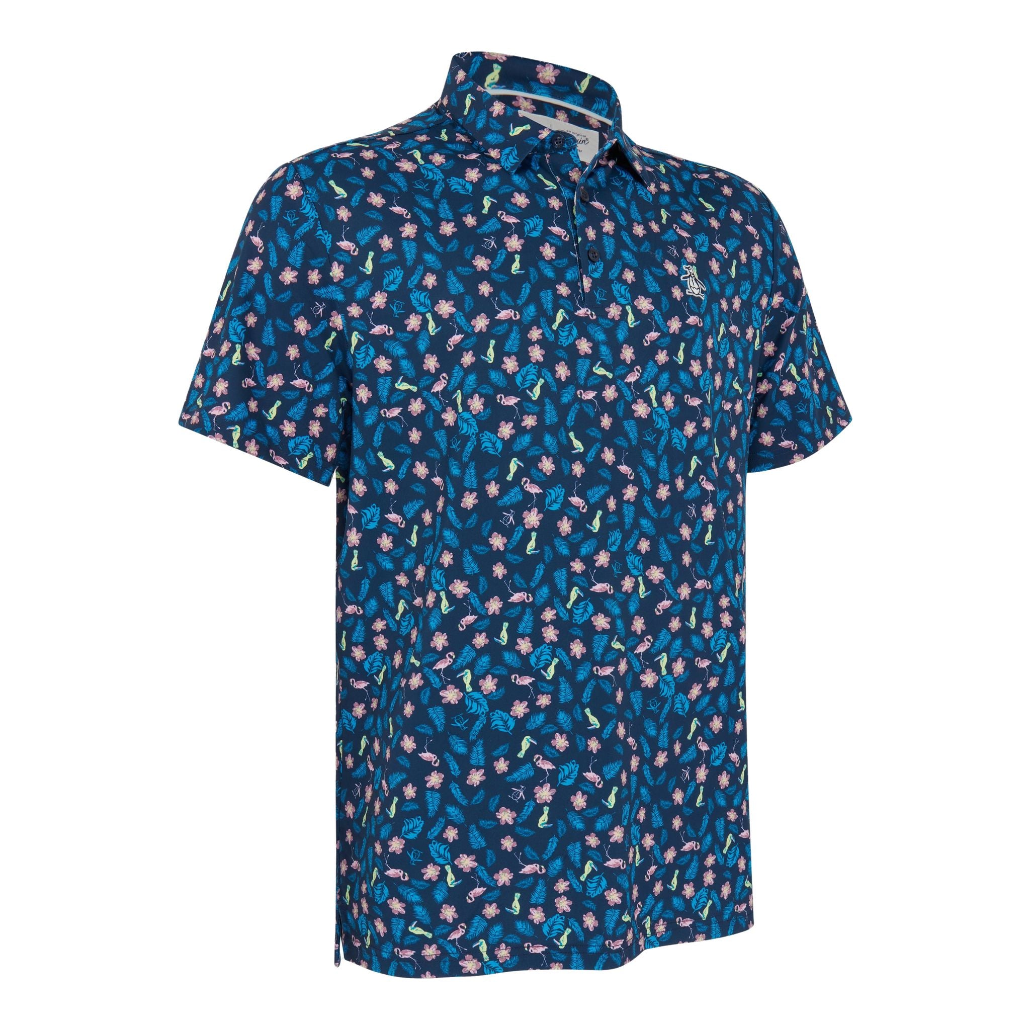 Original Penguin Polo SS Whimsical Tropical Print Herren
