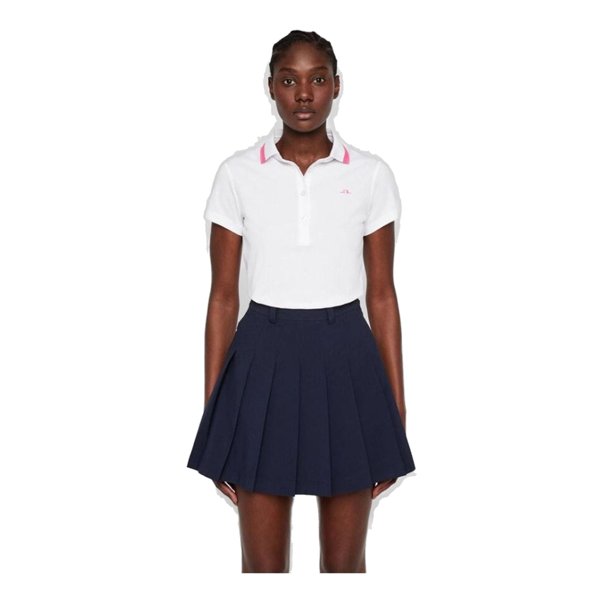 J. Lindeberg W Alve-Cotton Poly Polo White Damen