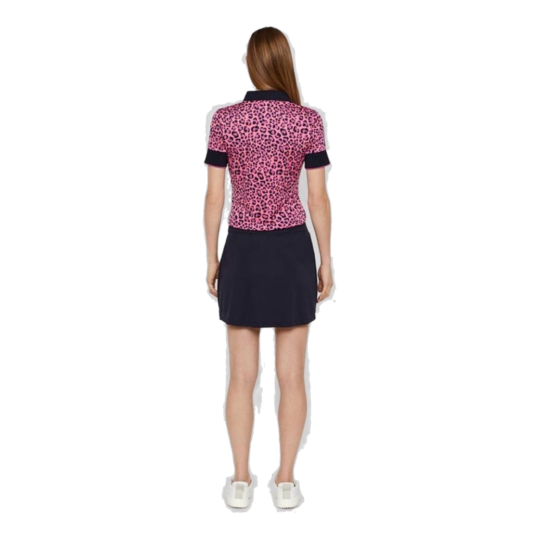 J. Lindeberg W Lexie-TX Coolmax Polo Pink Leopard Damen