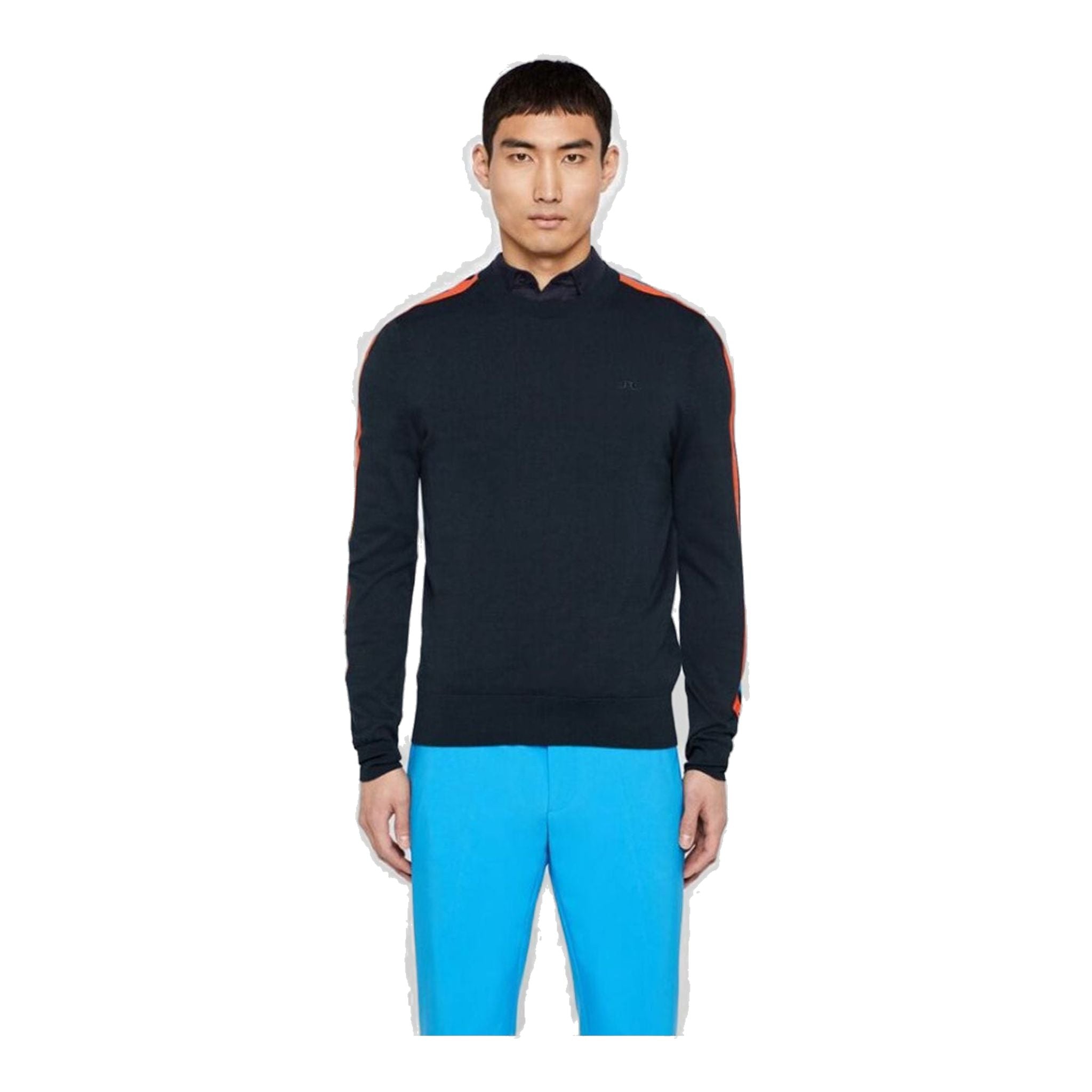 J. Lindeberg Sweater Kevin Crew Neck-Pima Cotton JL Navyblau Herren