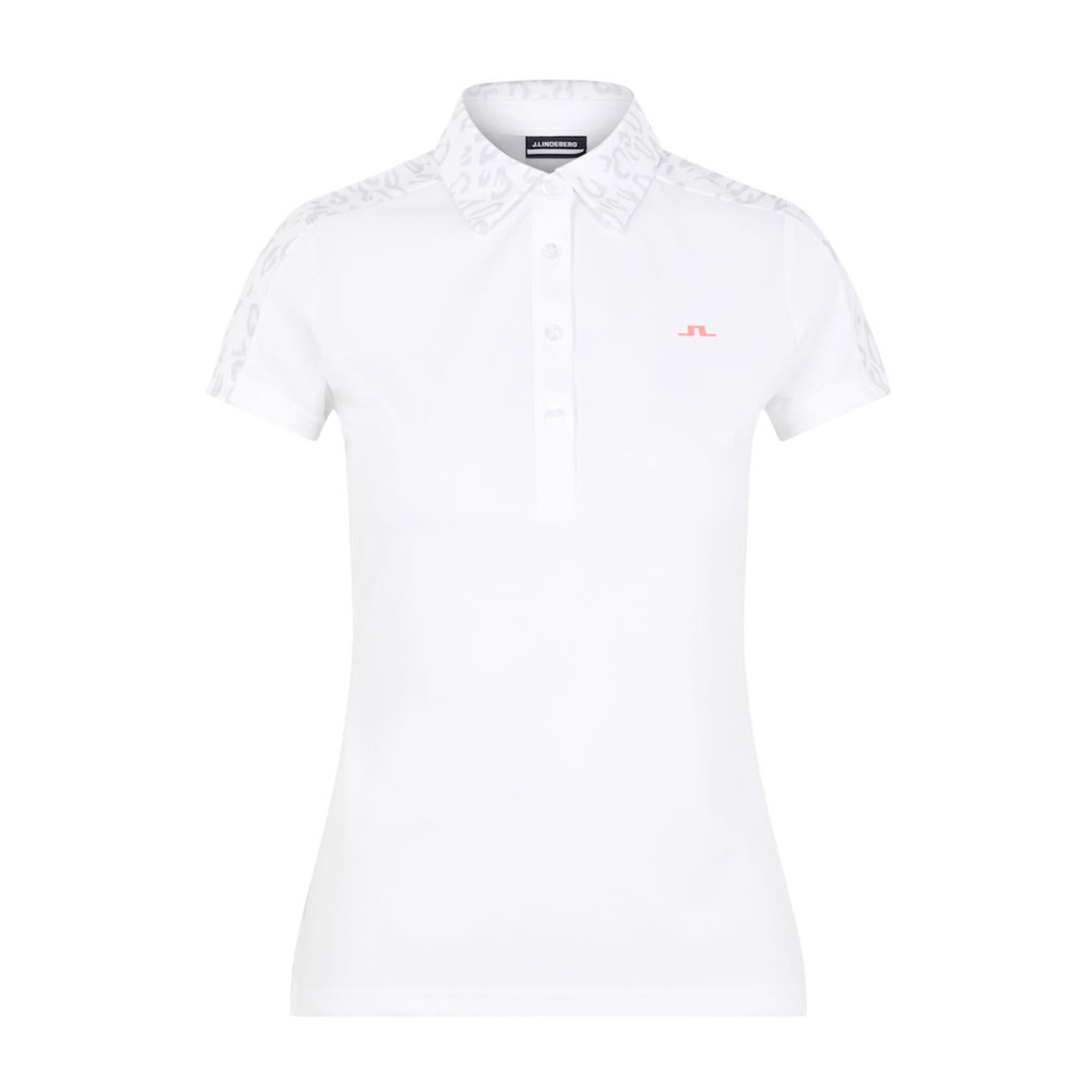 J. Lindeberg W Cara SS Polo Animal Grey White Damen