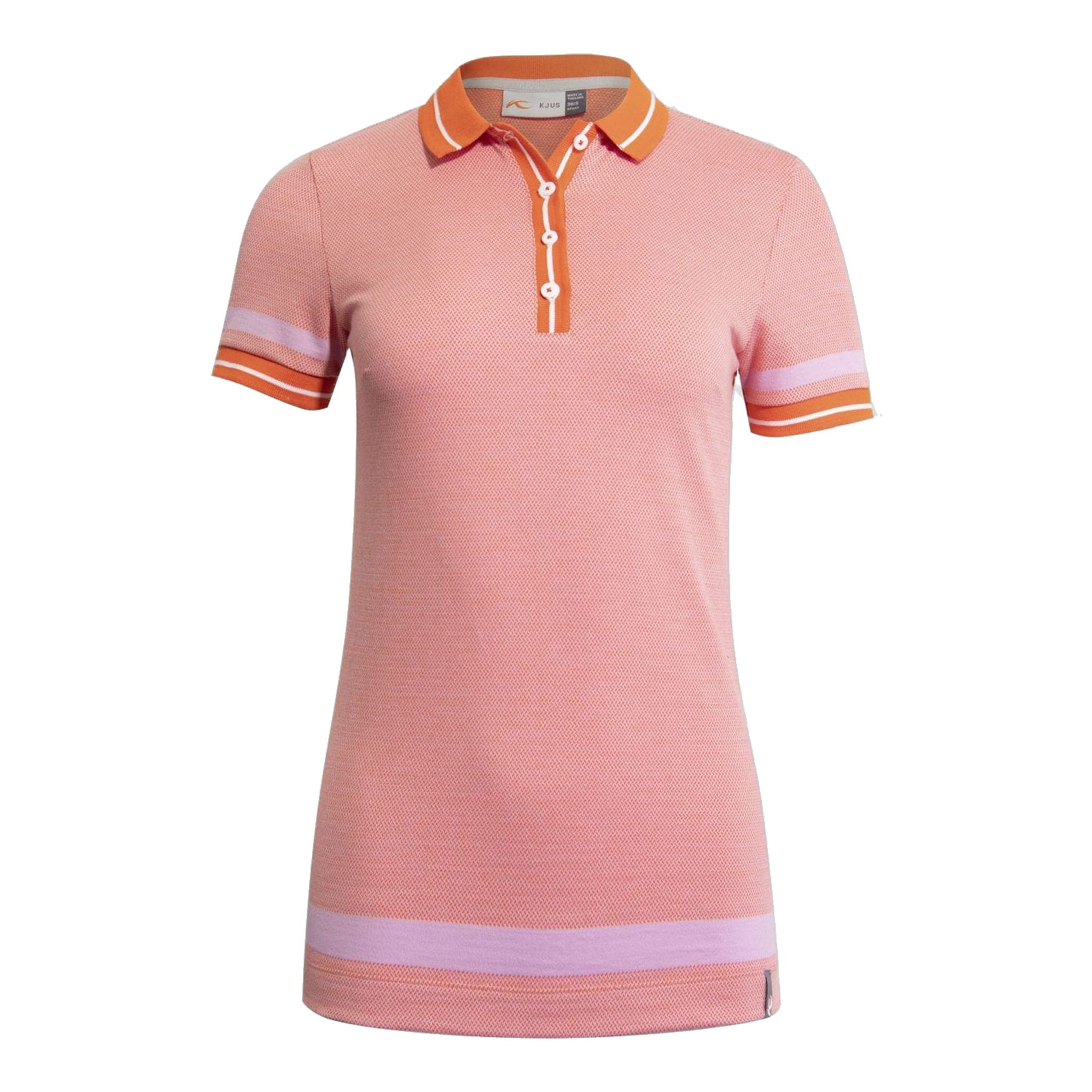 Kjus W Emmy Structure SS Polo Mandarine/Pink Reef Damen