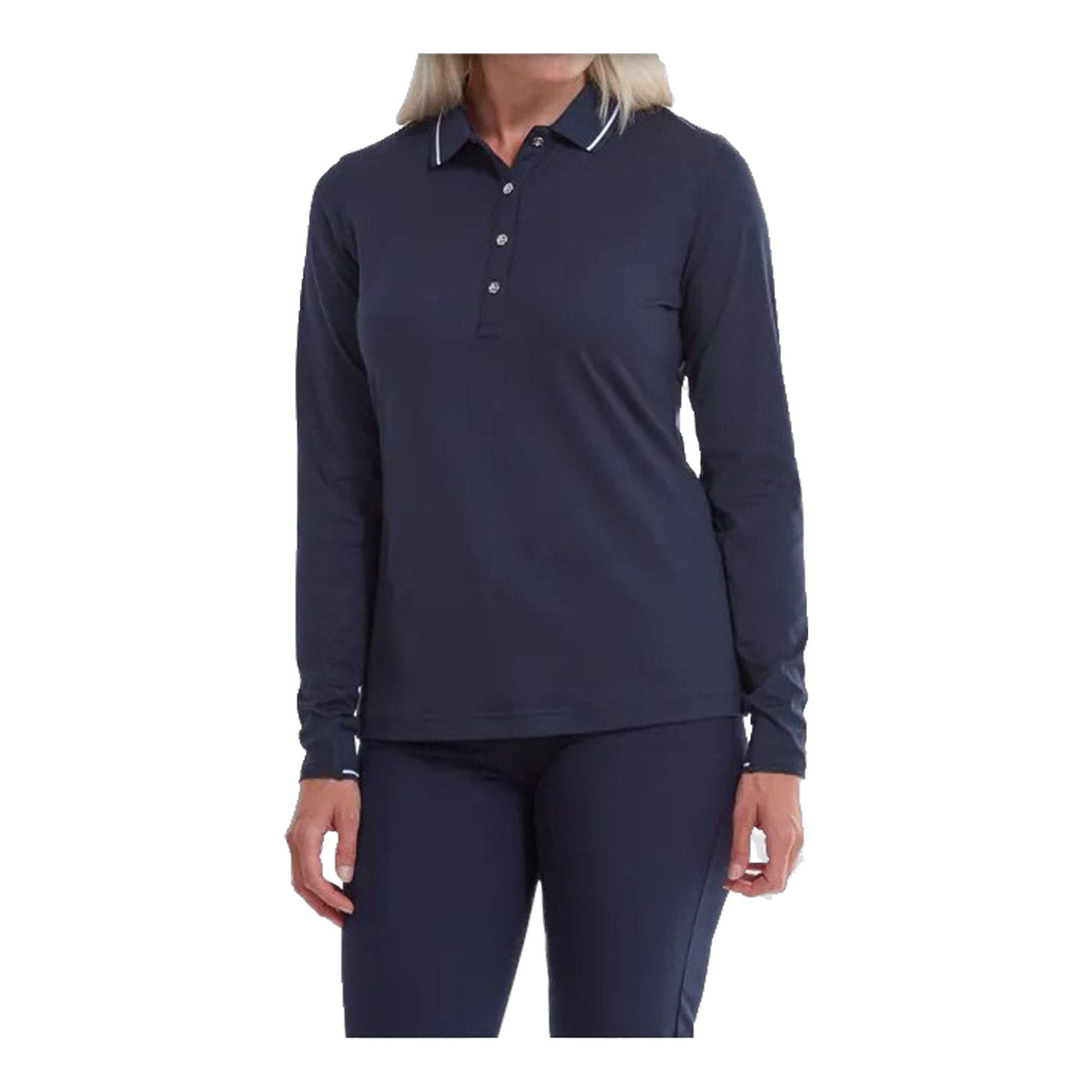 Footjoy W Polo Thermal Langarm Navyblau Damen