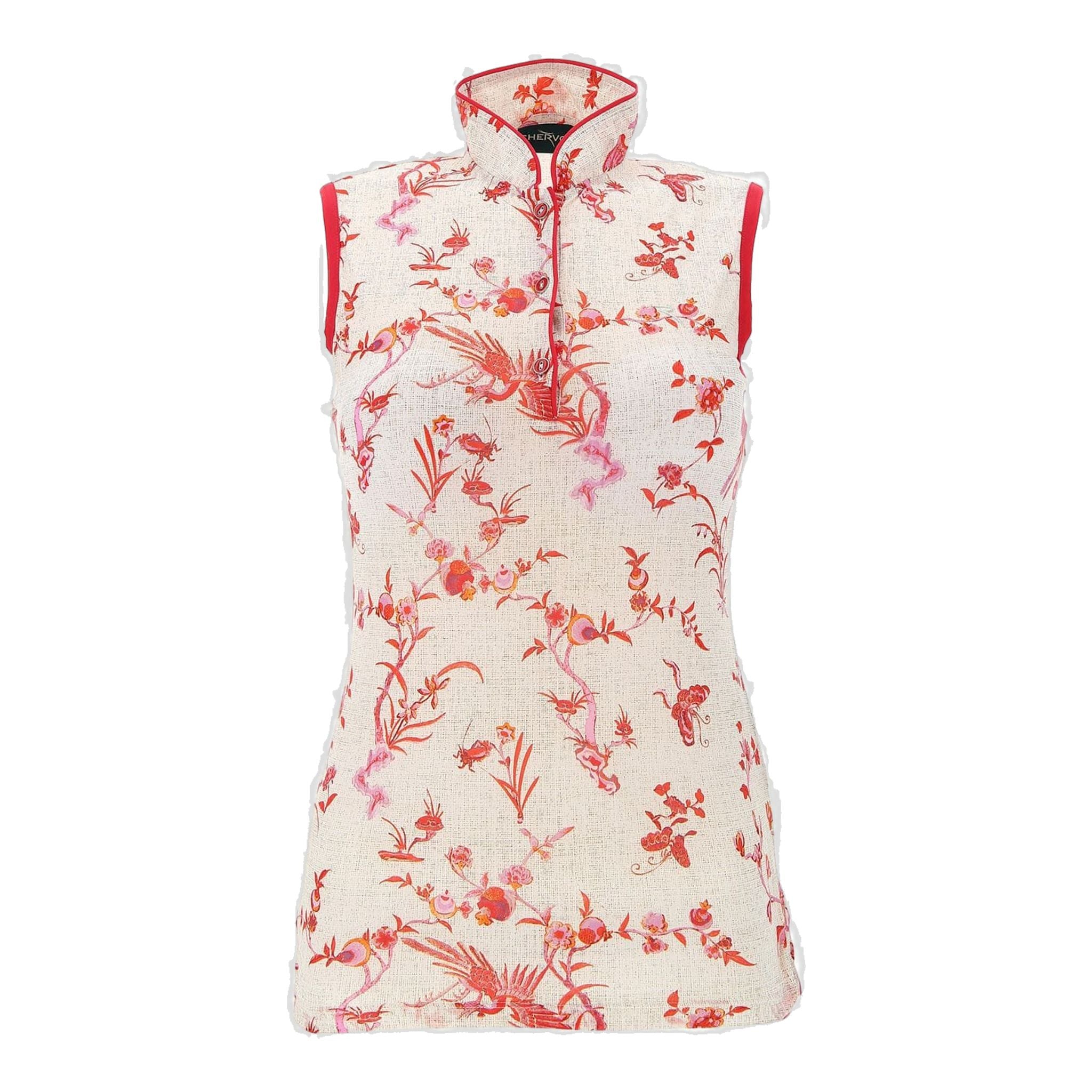 Chervo W Annaoxa SL Polo Rot gemustert Damen