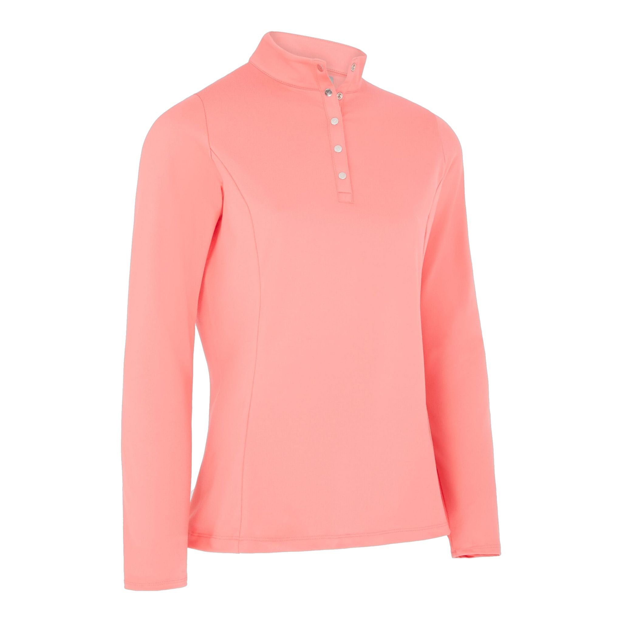 Callaway Thermal Fleece Golf Polo Langarm Coral Paradise Da Damen