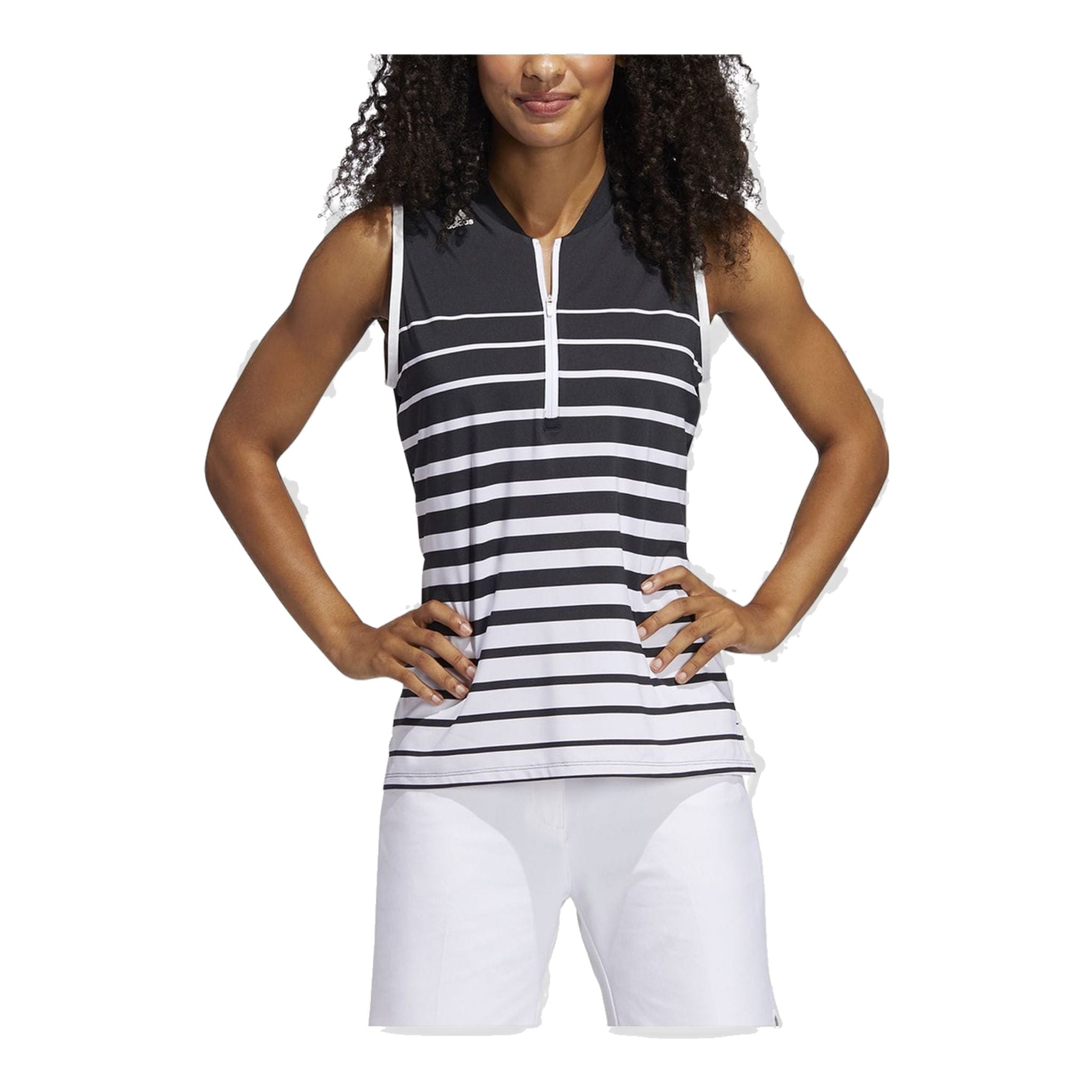 Adidas W Engineered Stripe SL Polo Black/White Damen