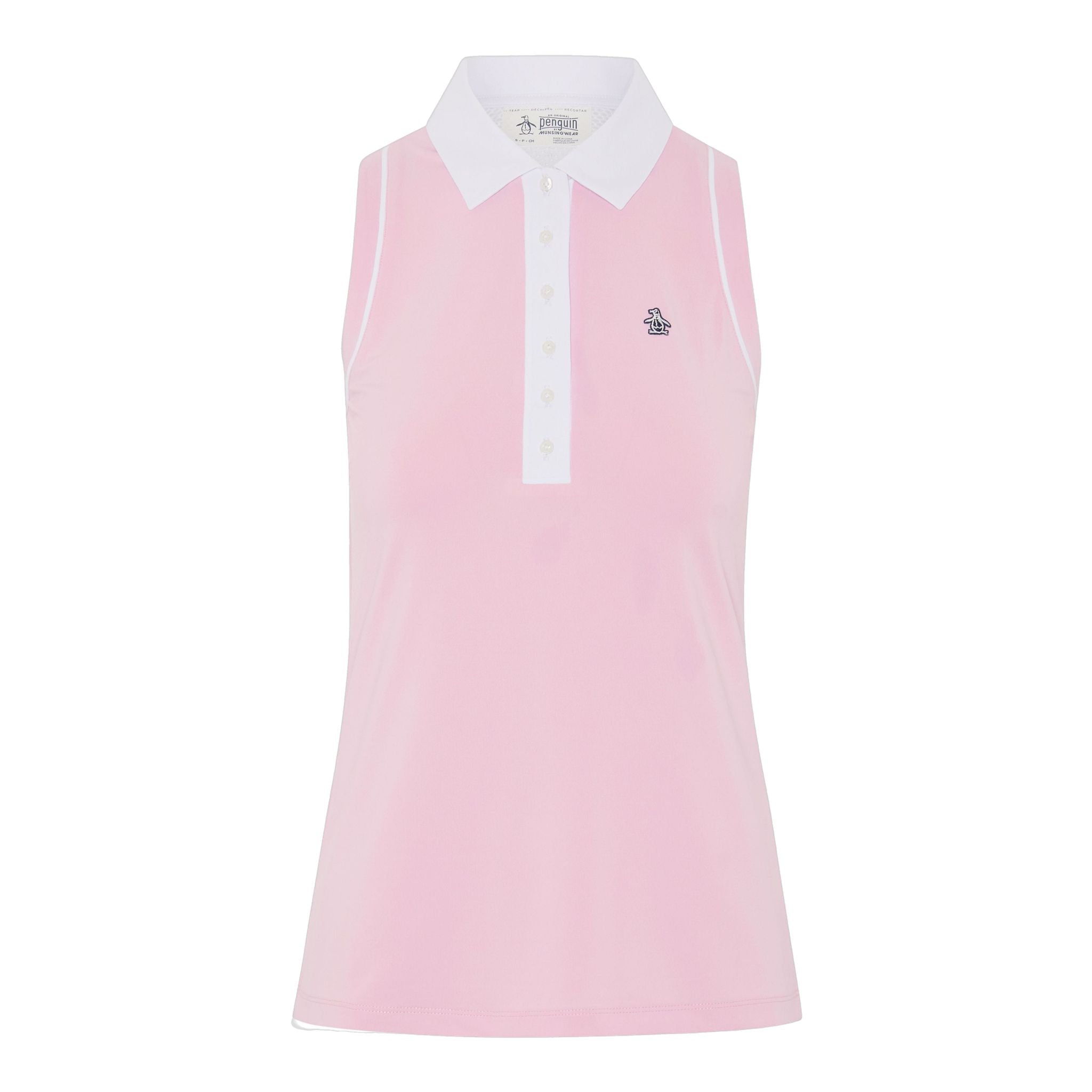 Original Penguin Sleveless Colour Block Meshback Polo Damen