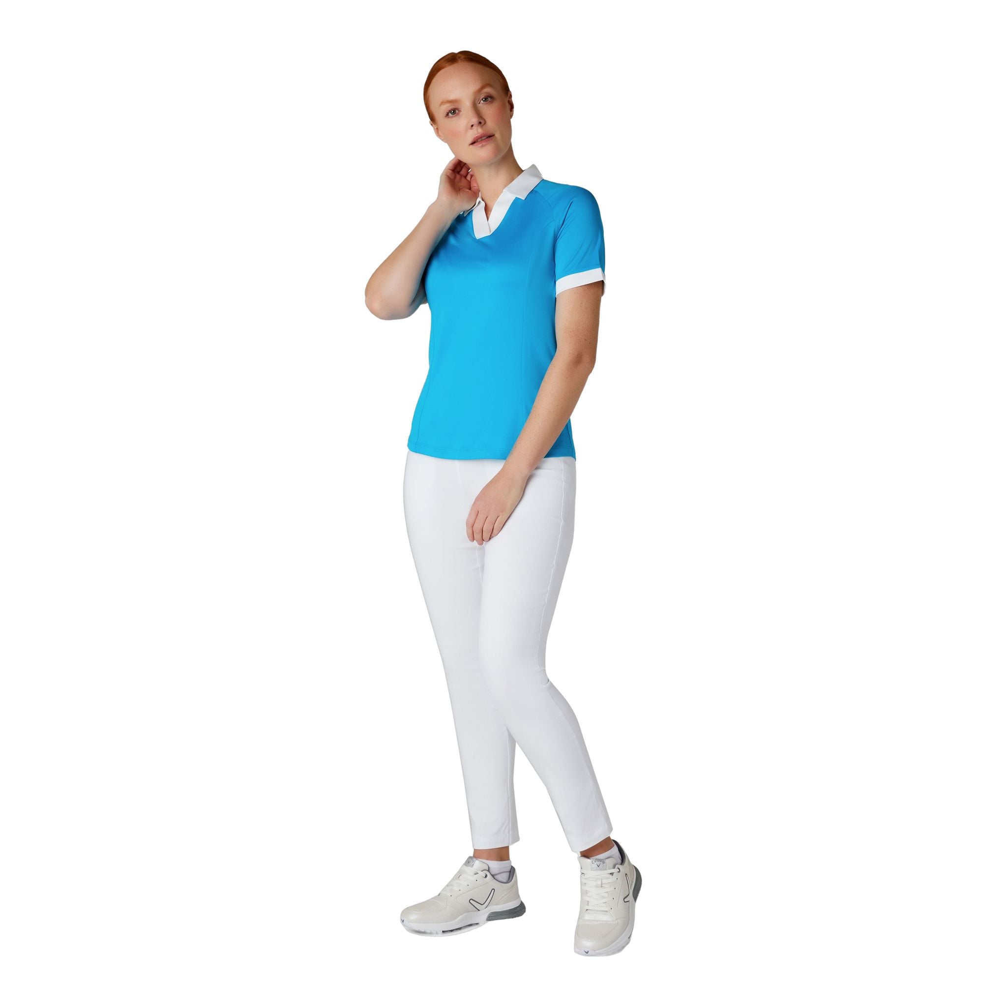 Callaway Short Sleeve V-Placket ColorBL Shirt Damen