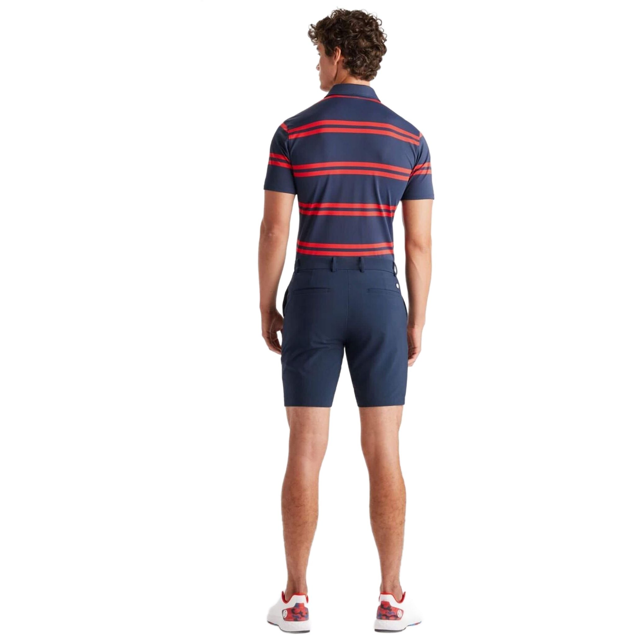 GFORE Offset Stripe Tech Piqué Slim Fit Poloshirt Herren