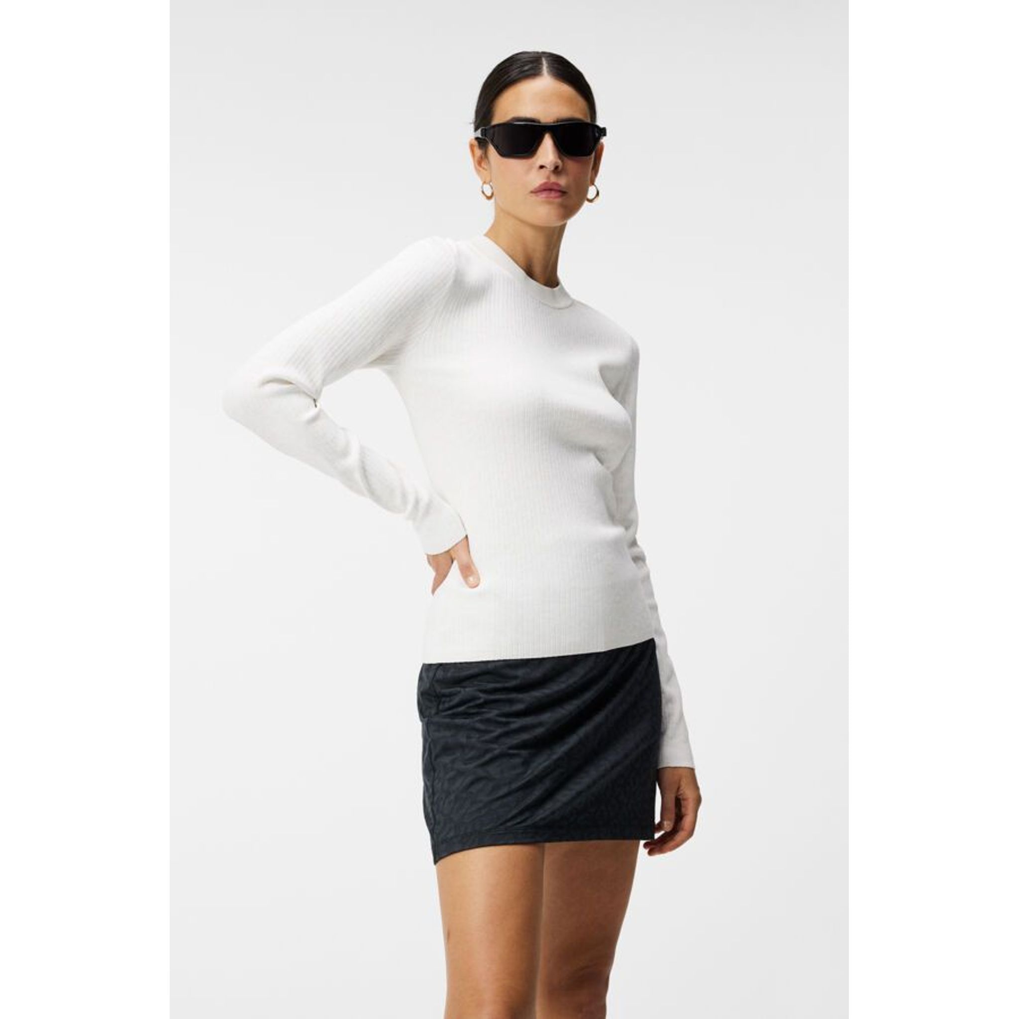 J. Lindeberg W Louise Rib Jacquard Knit Biela Dámska
