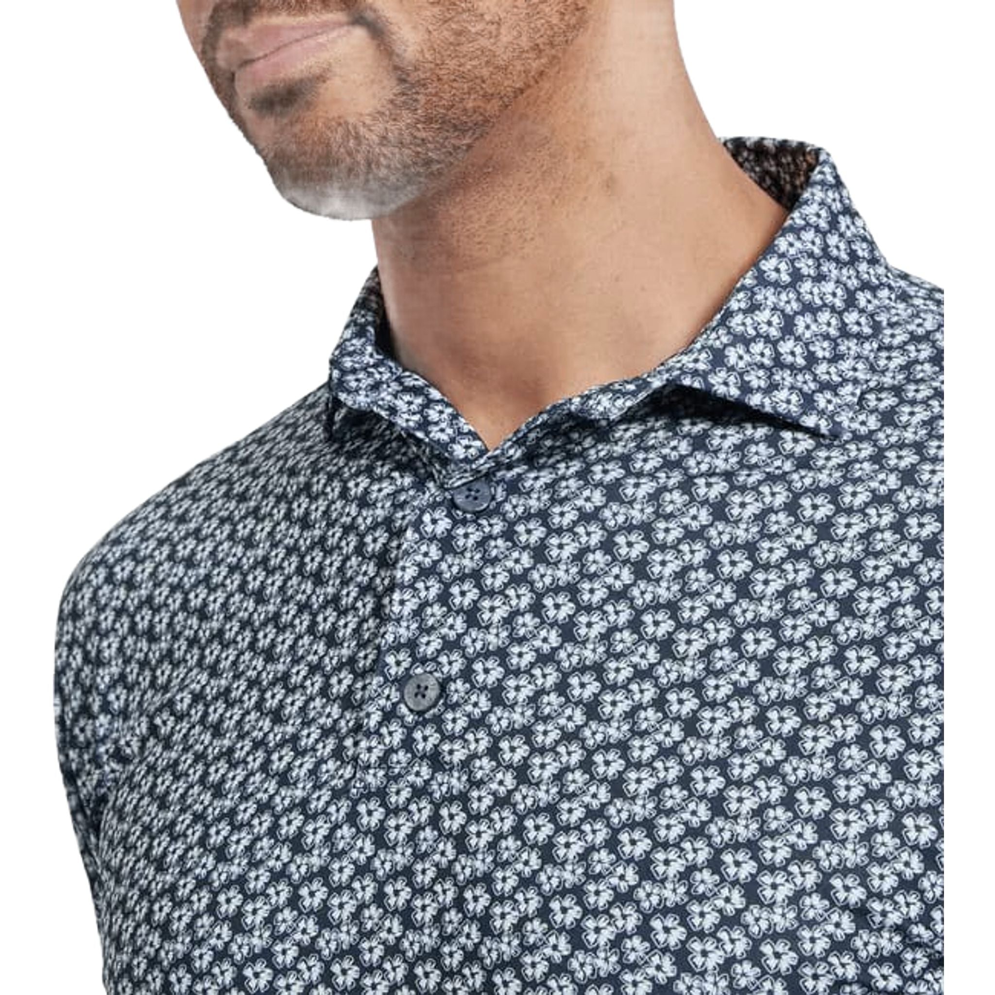 Footjoy Floral Sketch Print Lisle Polo Herren