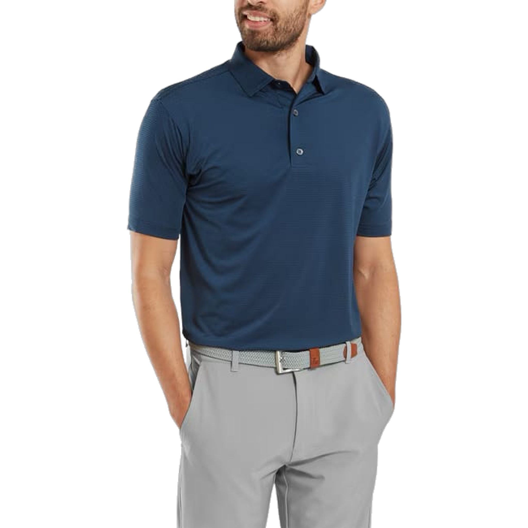 Footjoy Micro Feeder Stripe Lisle Polo Herren