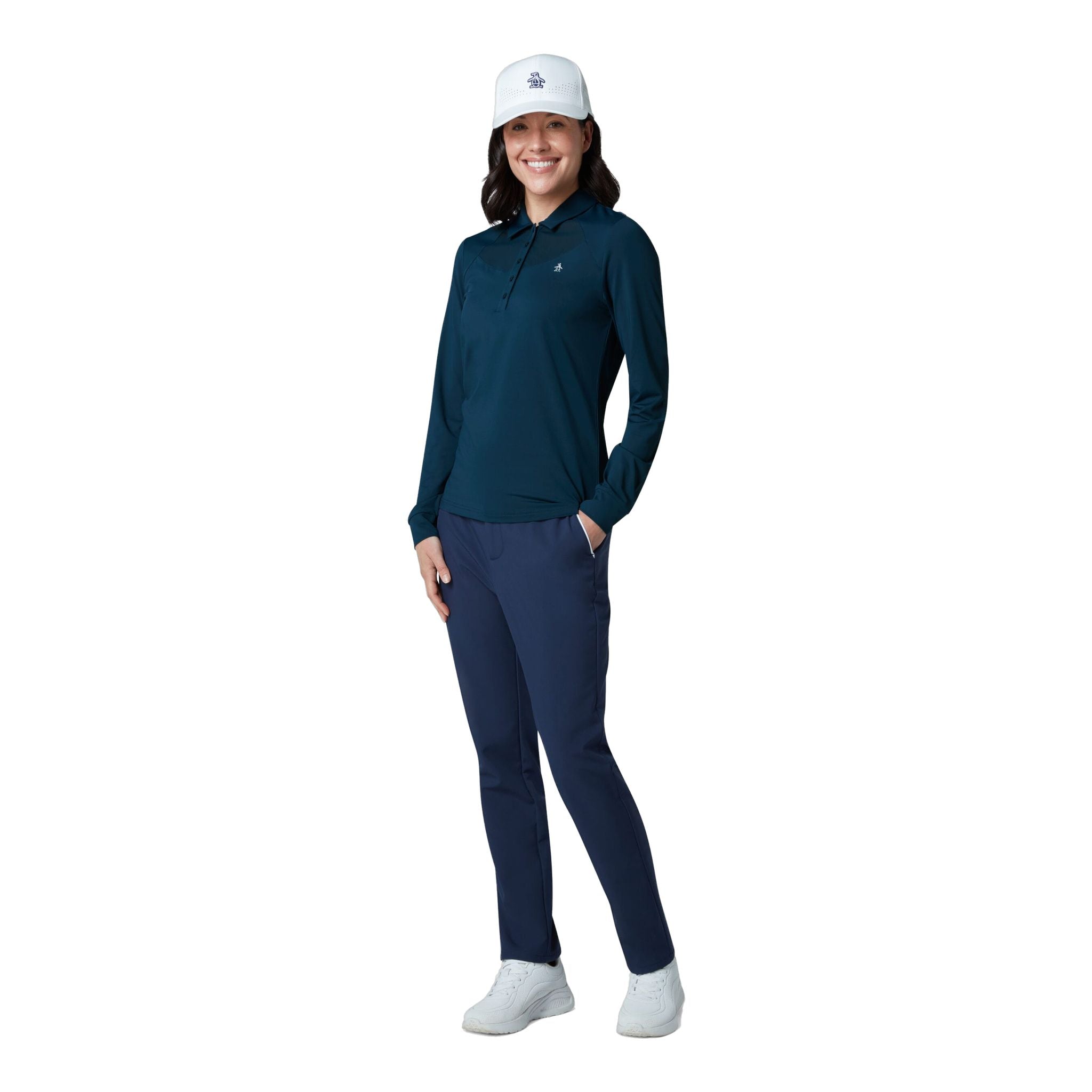 Original Penguin Longsleeve Mesh Polo Damen