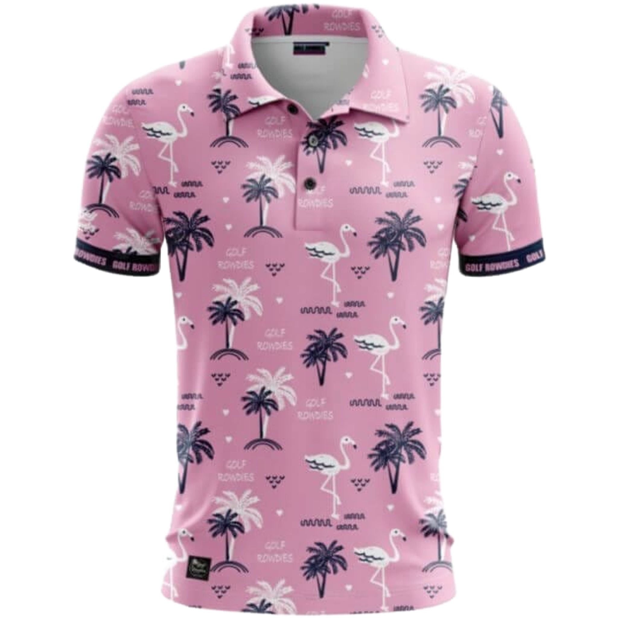 Golf Rowdies Flamingos & Palm Trees Polo Herren