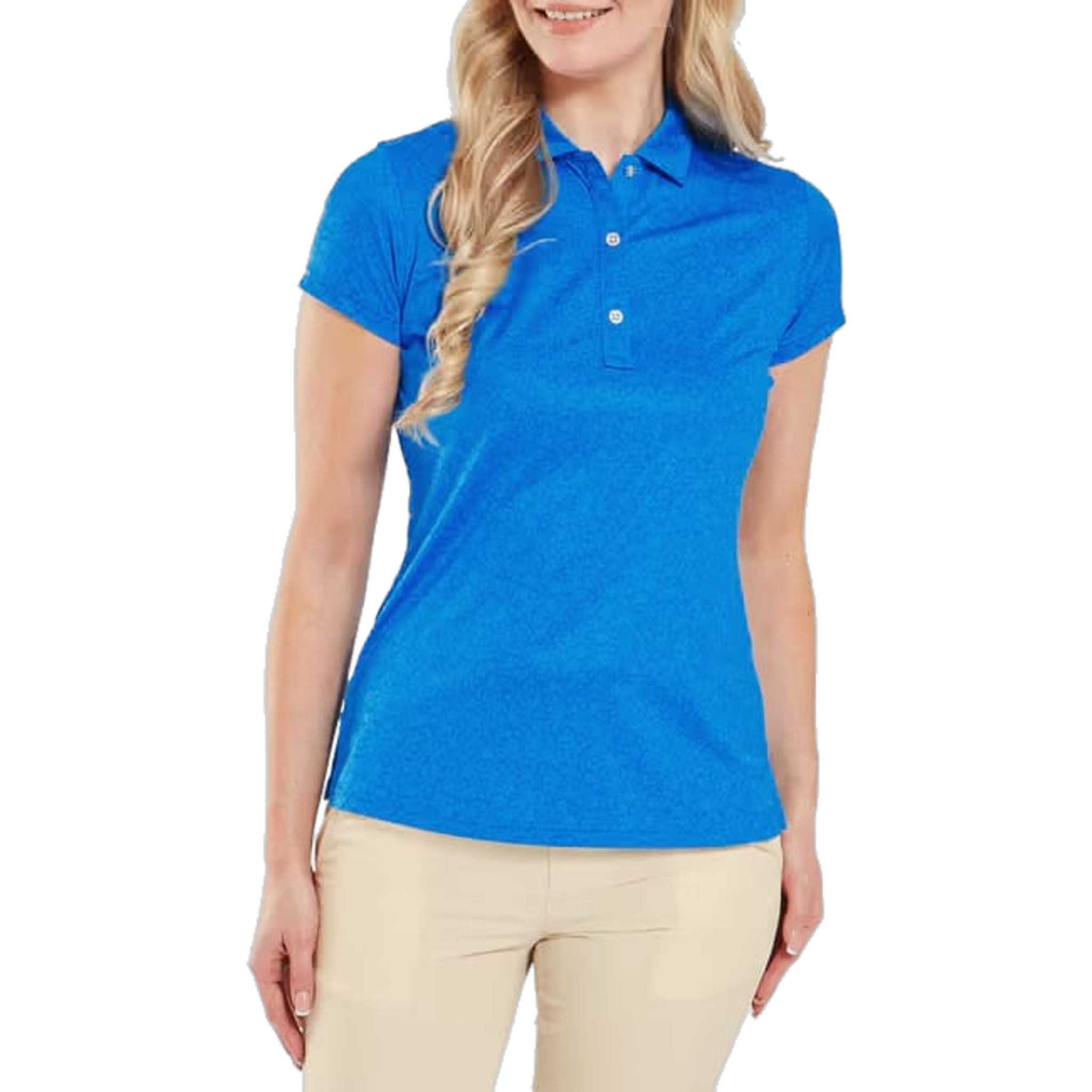 Footjoy Painted Floral Cap Sleeve Lisle Polo Damen