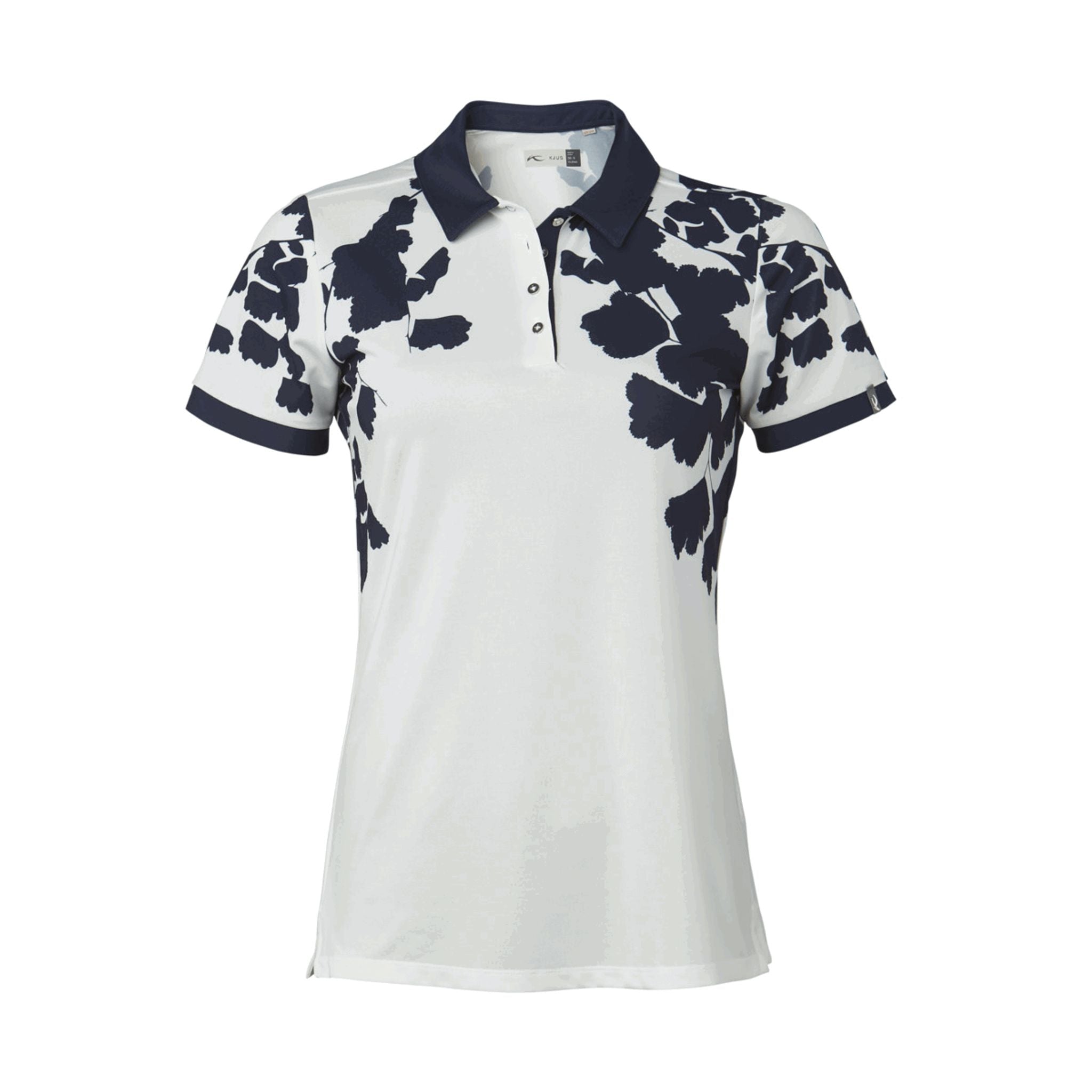 Kjus W Enya Printed SS Polo White/Atlanta Blue Damen
