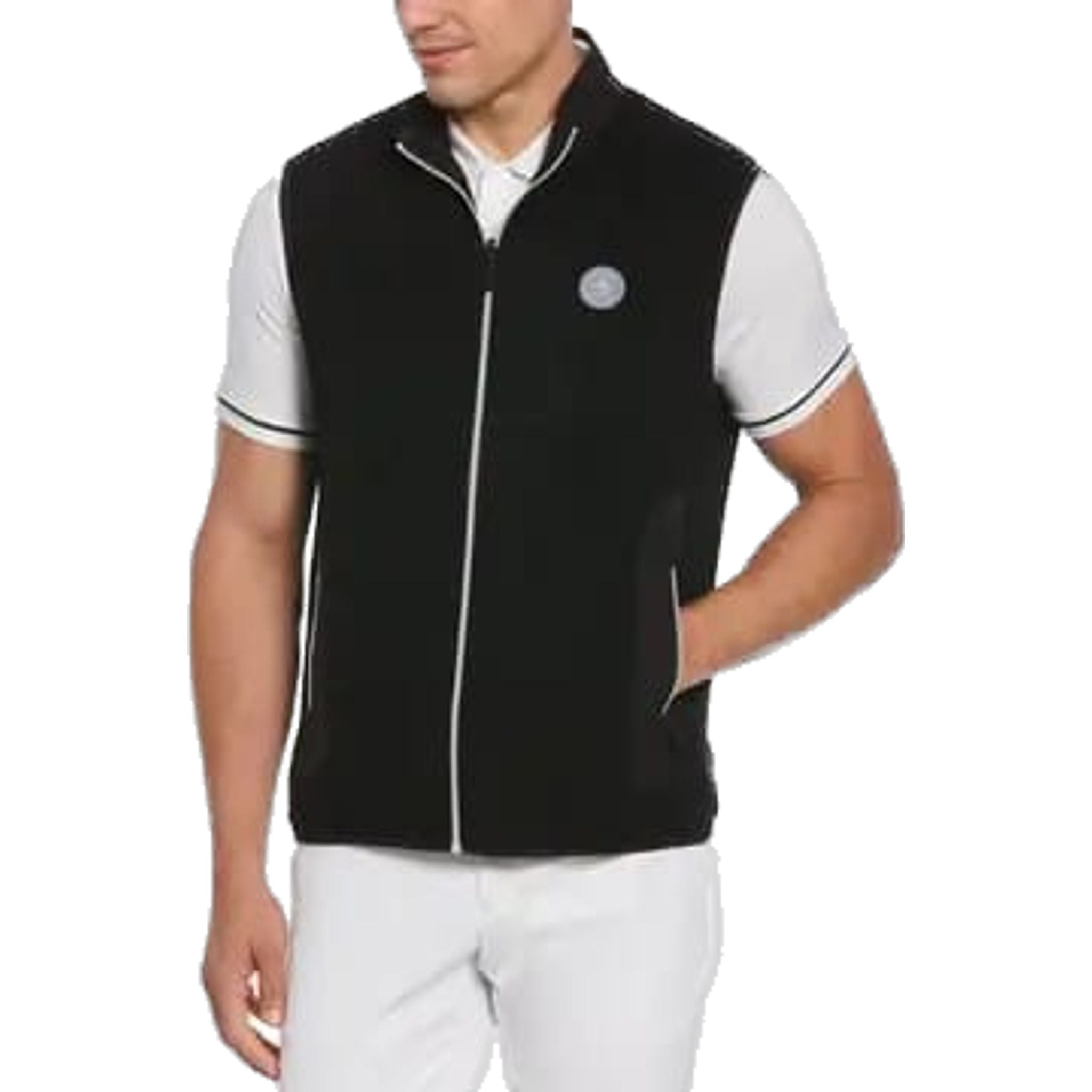 Original Penguin Full Zip Mixed Media Vest Herren
