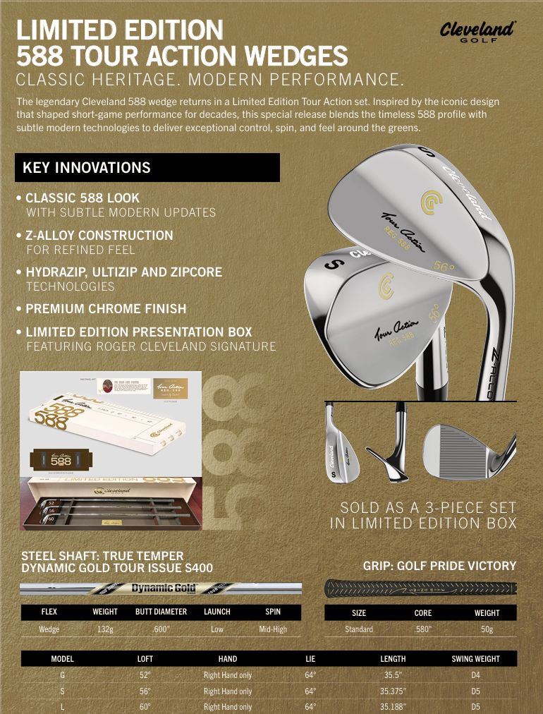 Cleveland 588 Tour Action Retro Limited Edition Wedge Set Herren