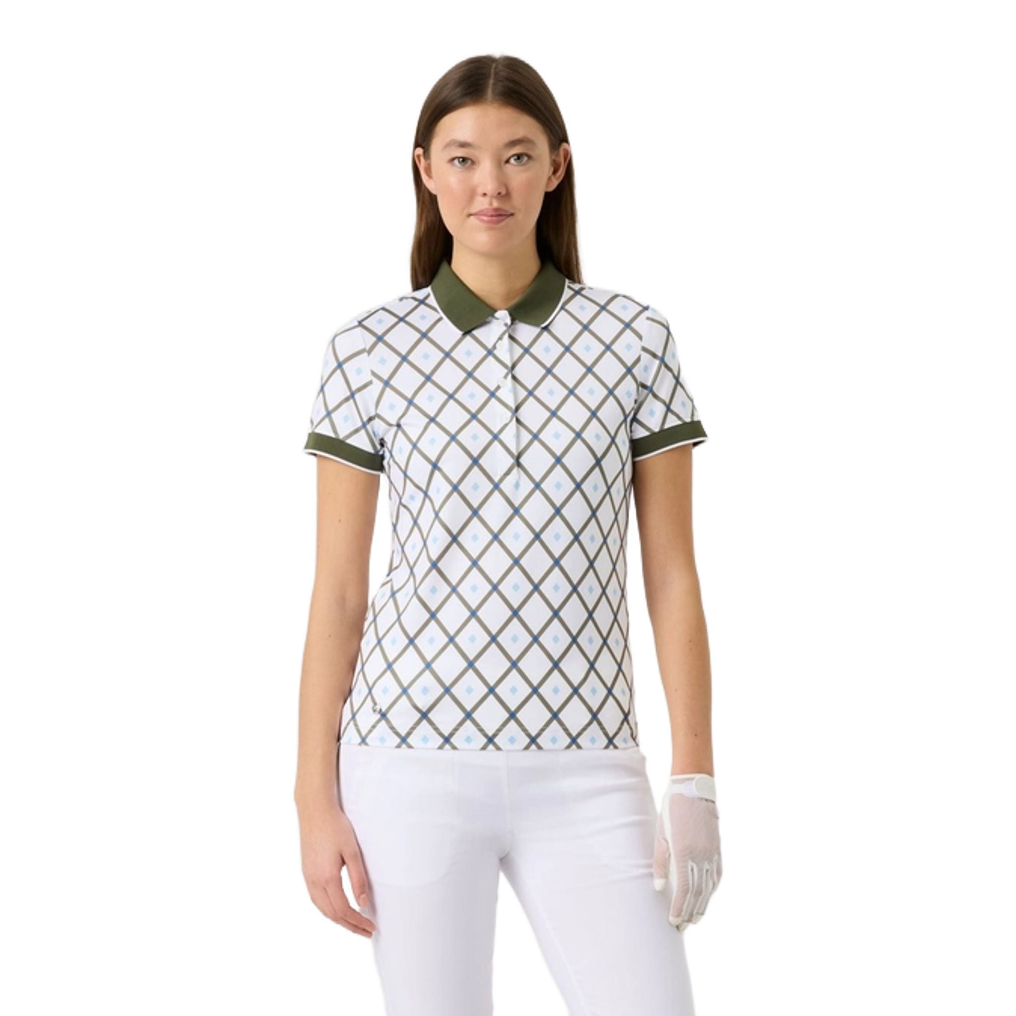 Daily Sports Abstract Argyle Poloshirt Damen