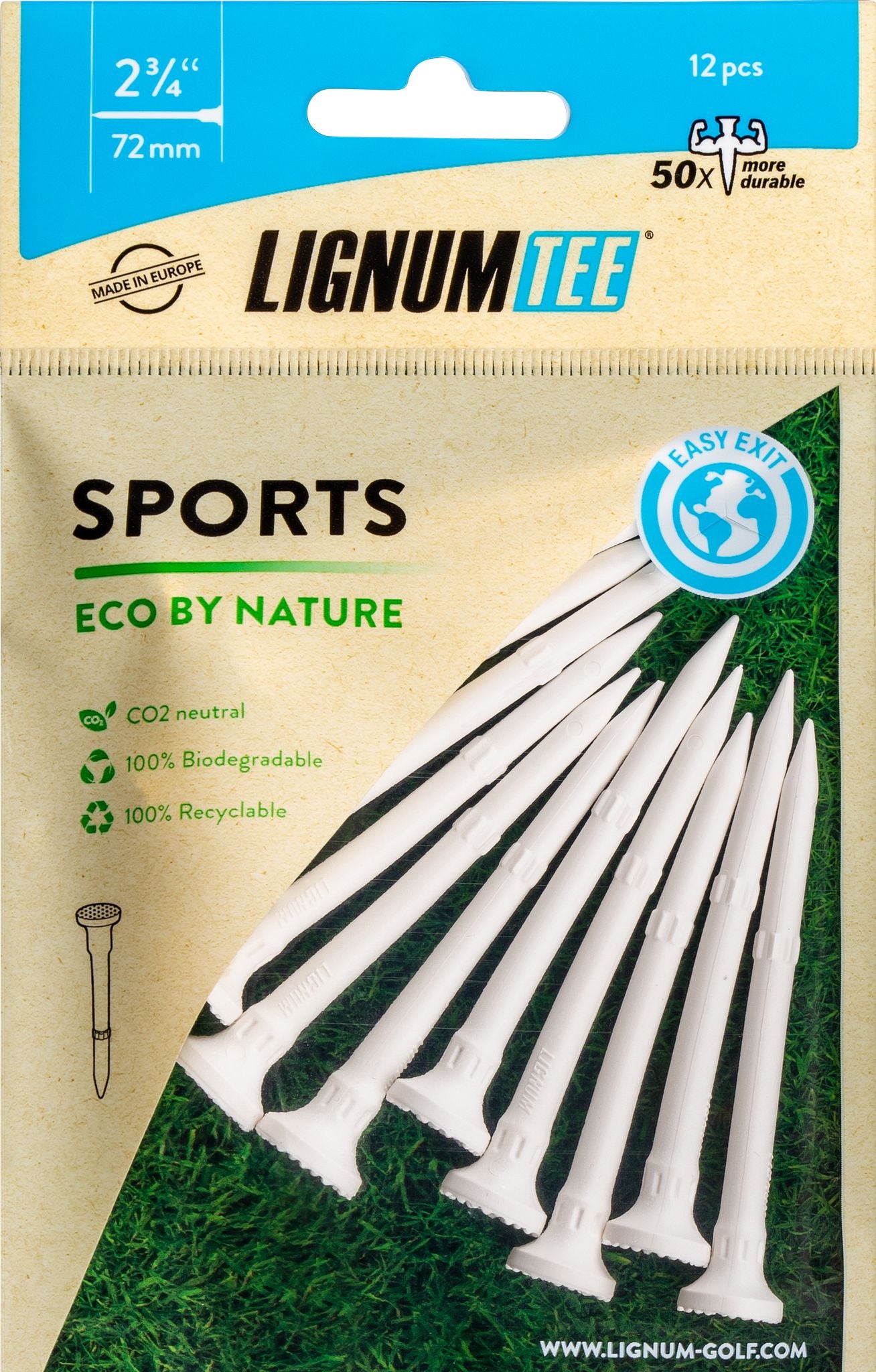 Lignum Eco 72mm Sport [12Tees] Biela