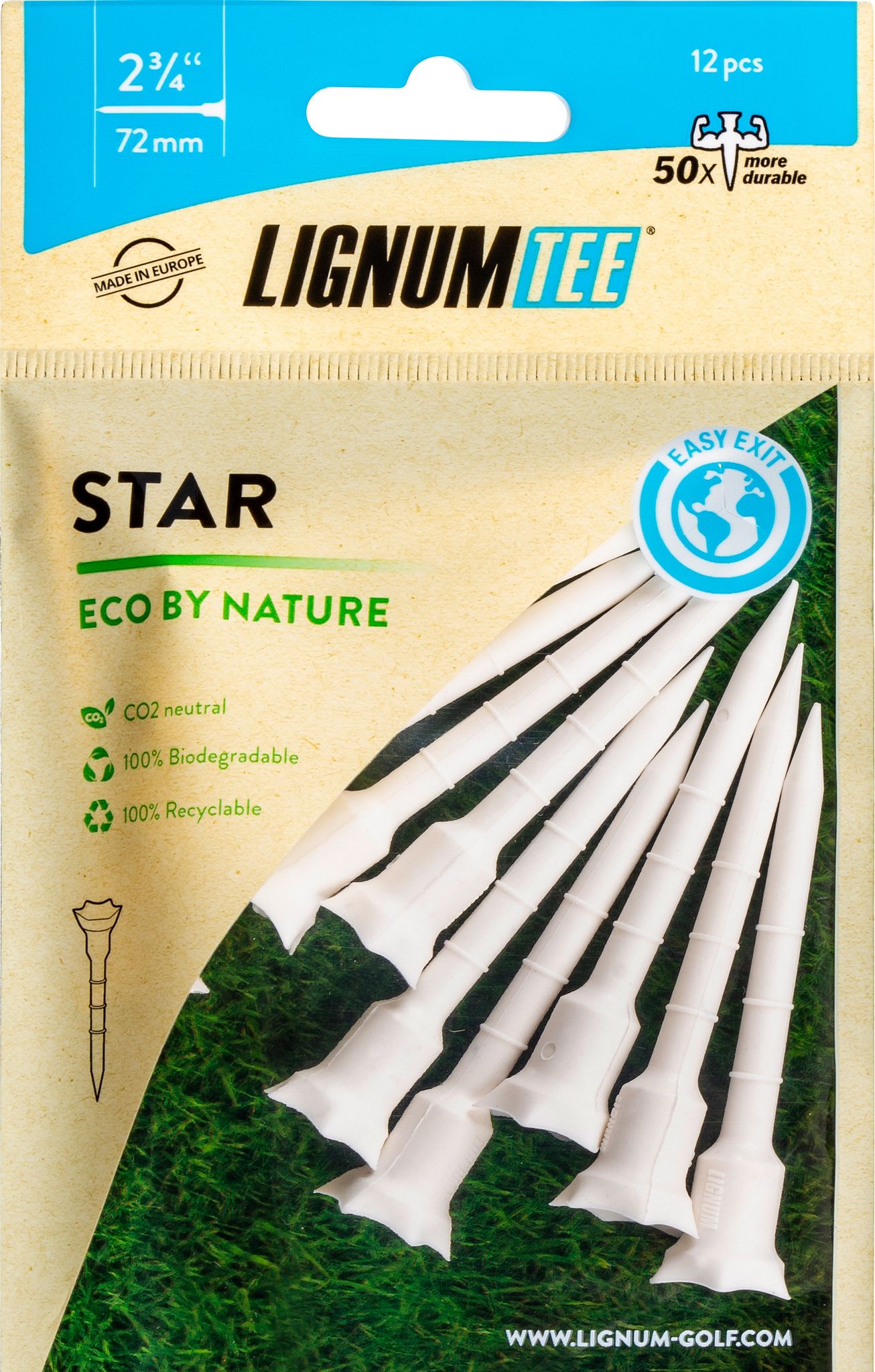 Lignum Eco 72mm Star [12Tees] Weiß