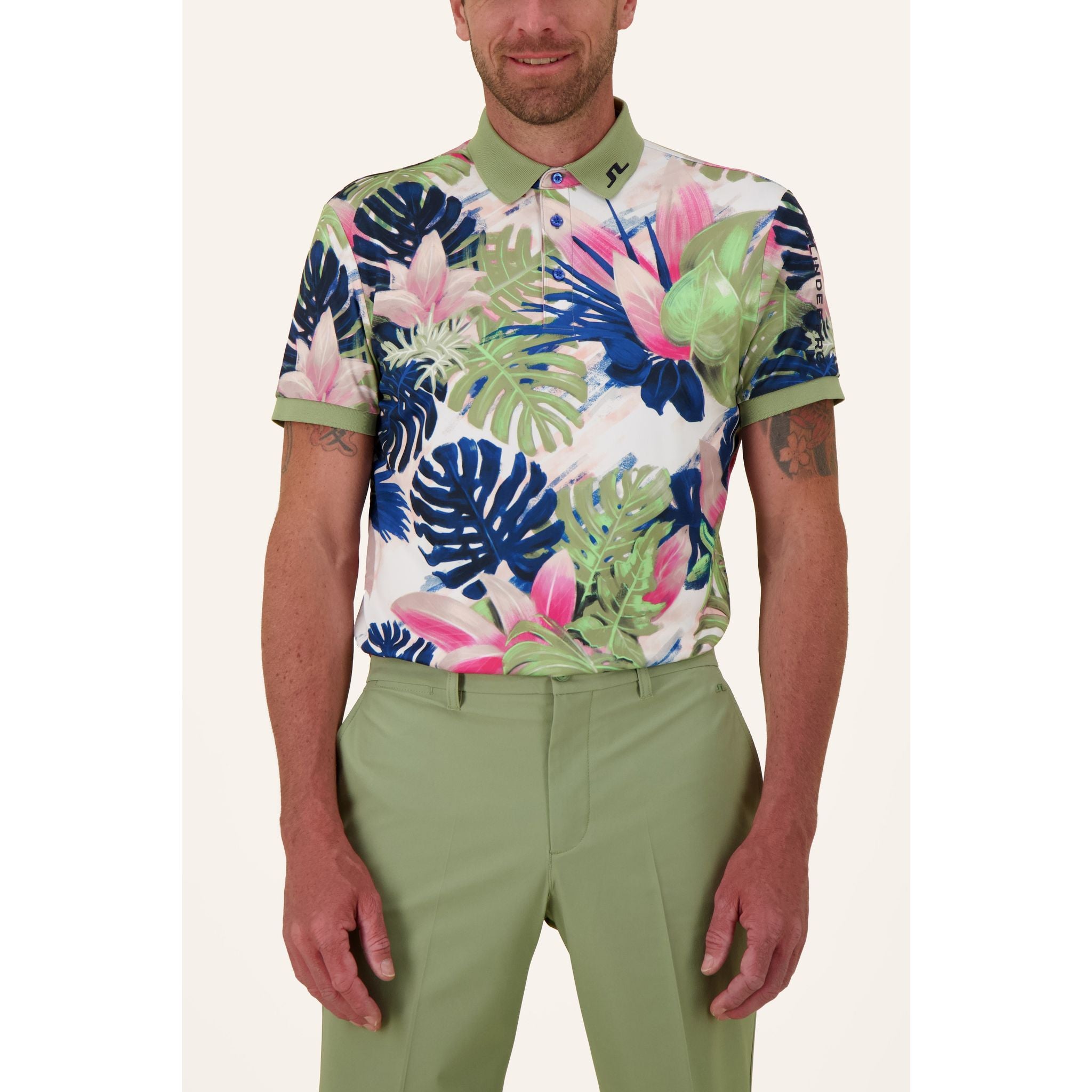 J. Lindeberg Tour Tech Reg Fit Print Polo Herren
