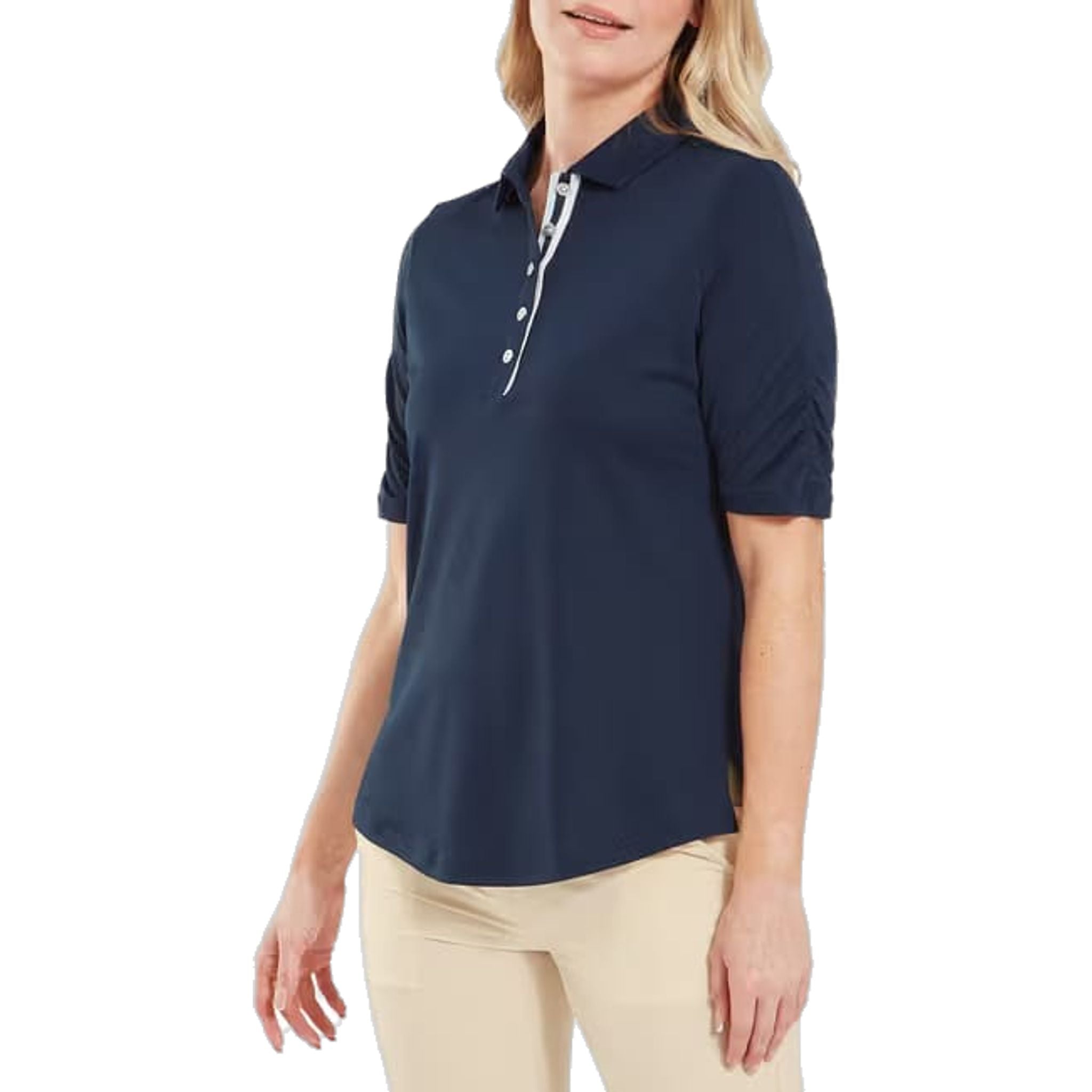 Footjoy Half Sleeve Ruched Lisle Polo Damen