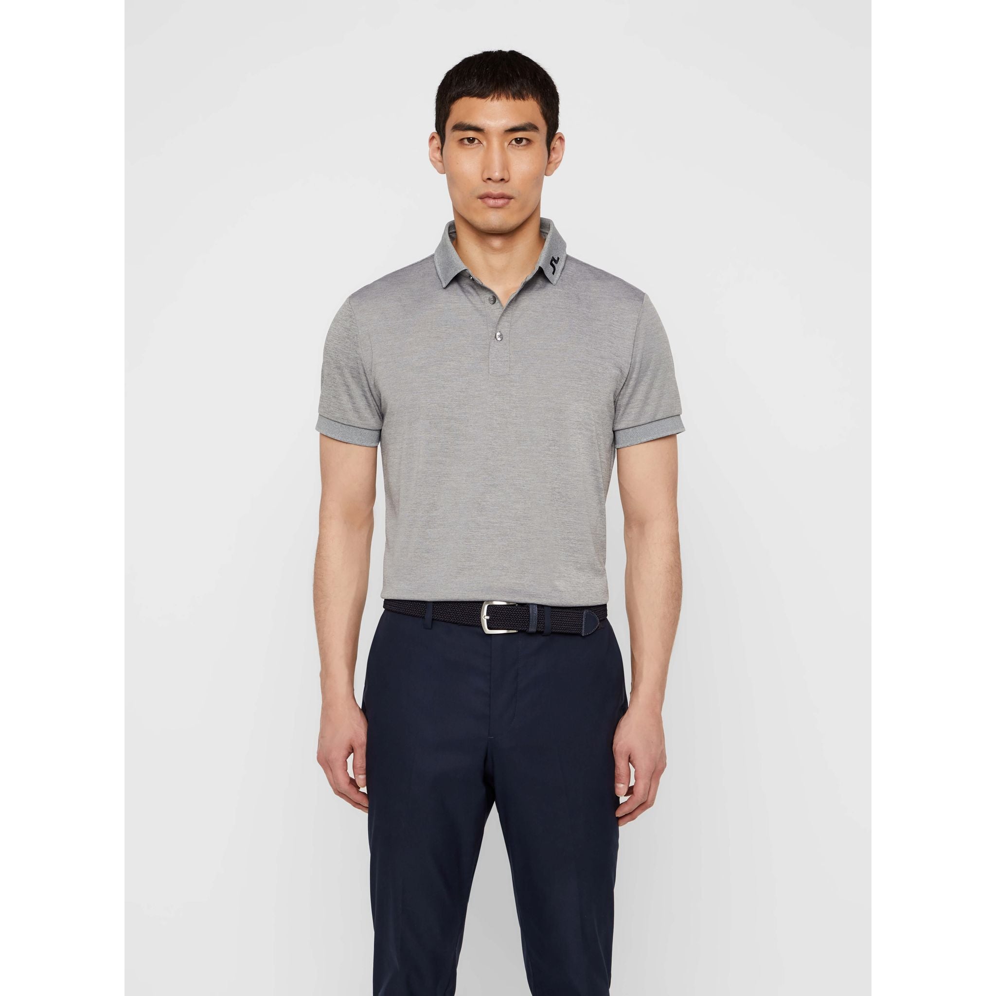 J. Lindeberg M KV Reg Fit-TX Jersey Polo Stone Grey Melange Herren