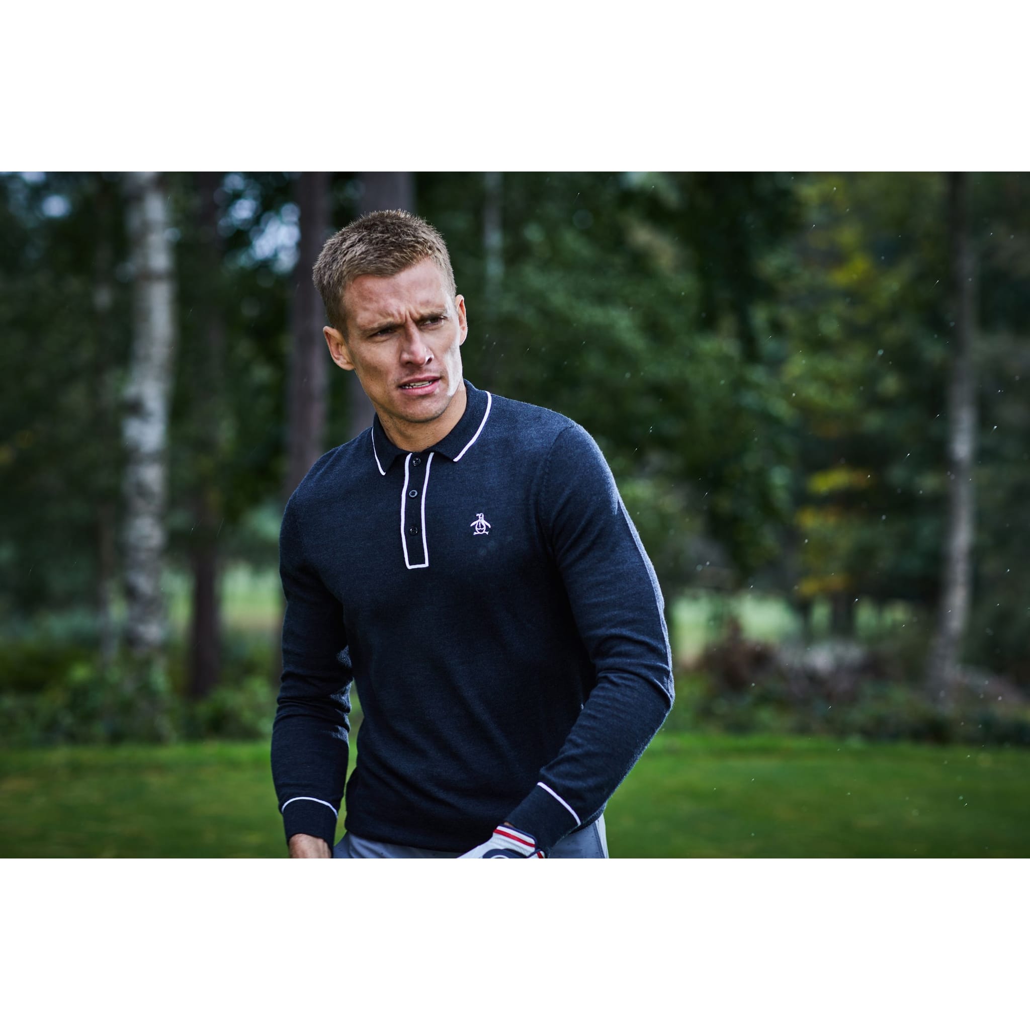 Original Penguin Earl Merino Longsleeve Polo Sweater Herren