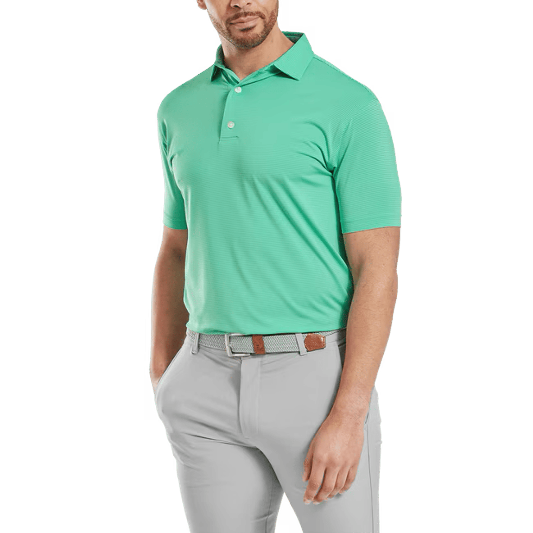 Footjoy Micro Feeder Streifen Polo Herren