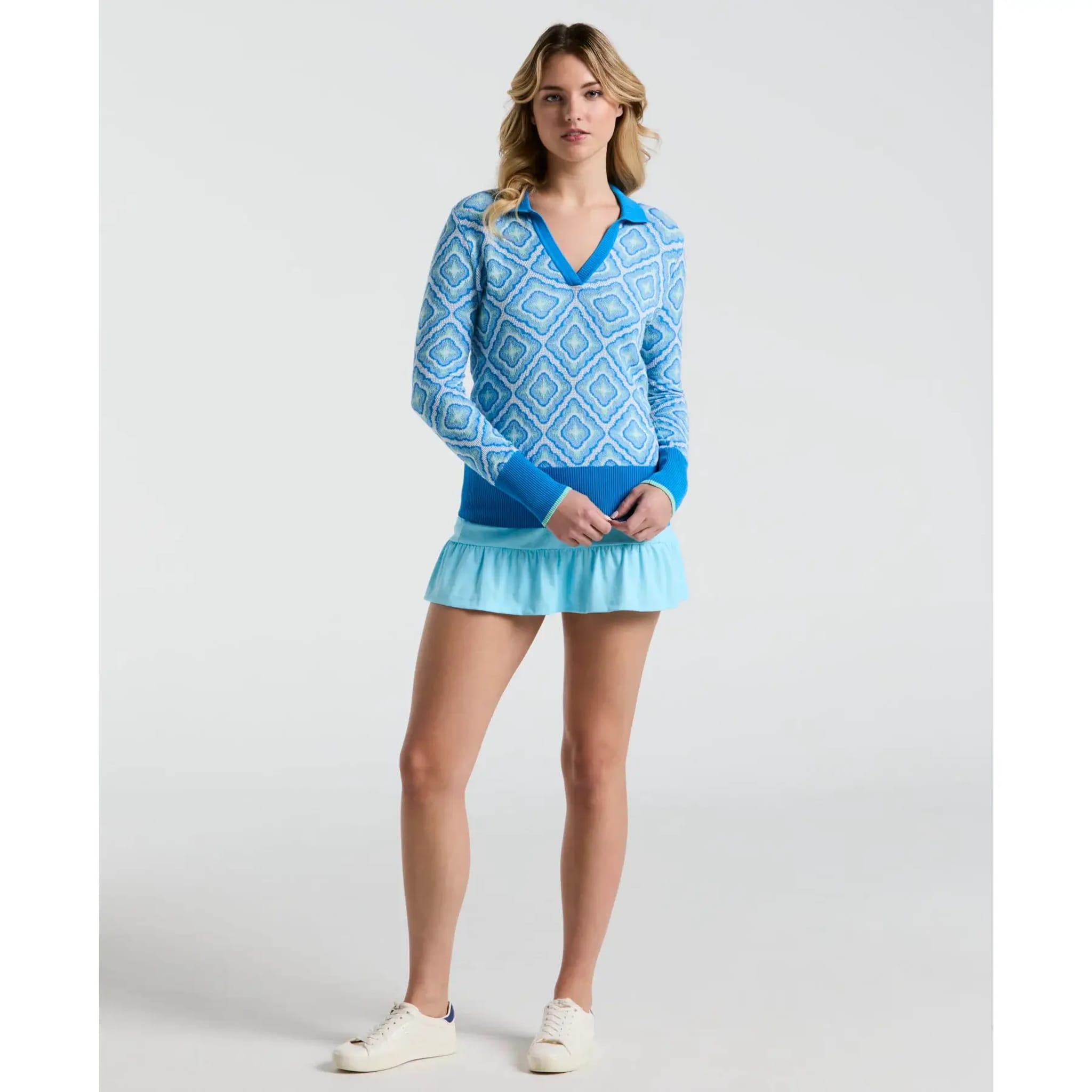 Original Penguin Lattice Jacquard Pullover Damen