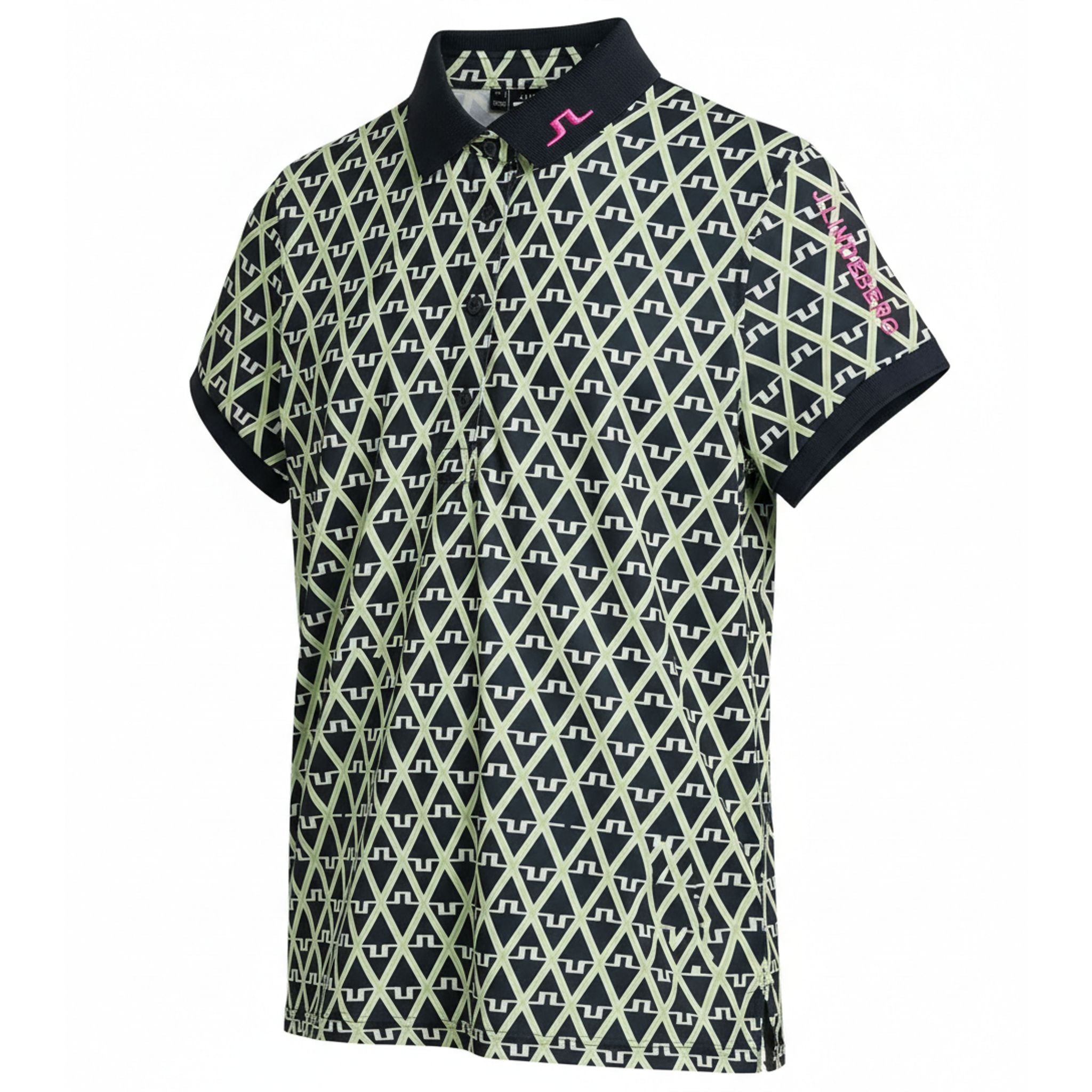 J. Lindeberg M Tour Tech Reg Fit Print Polo JL Navy Bridge Mono Herren