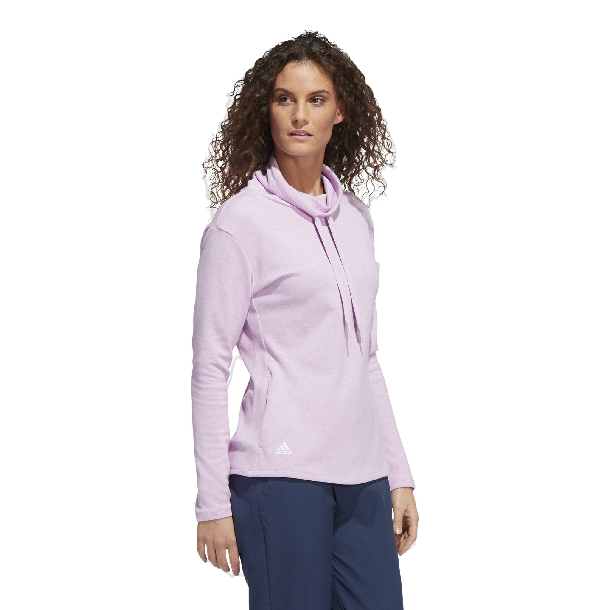 Adidas Melange High Mock Golf Pullover Bliss Lilac Mel Da Damen